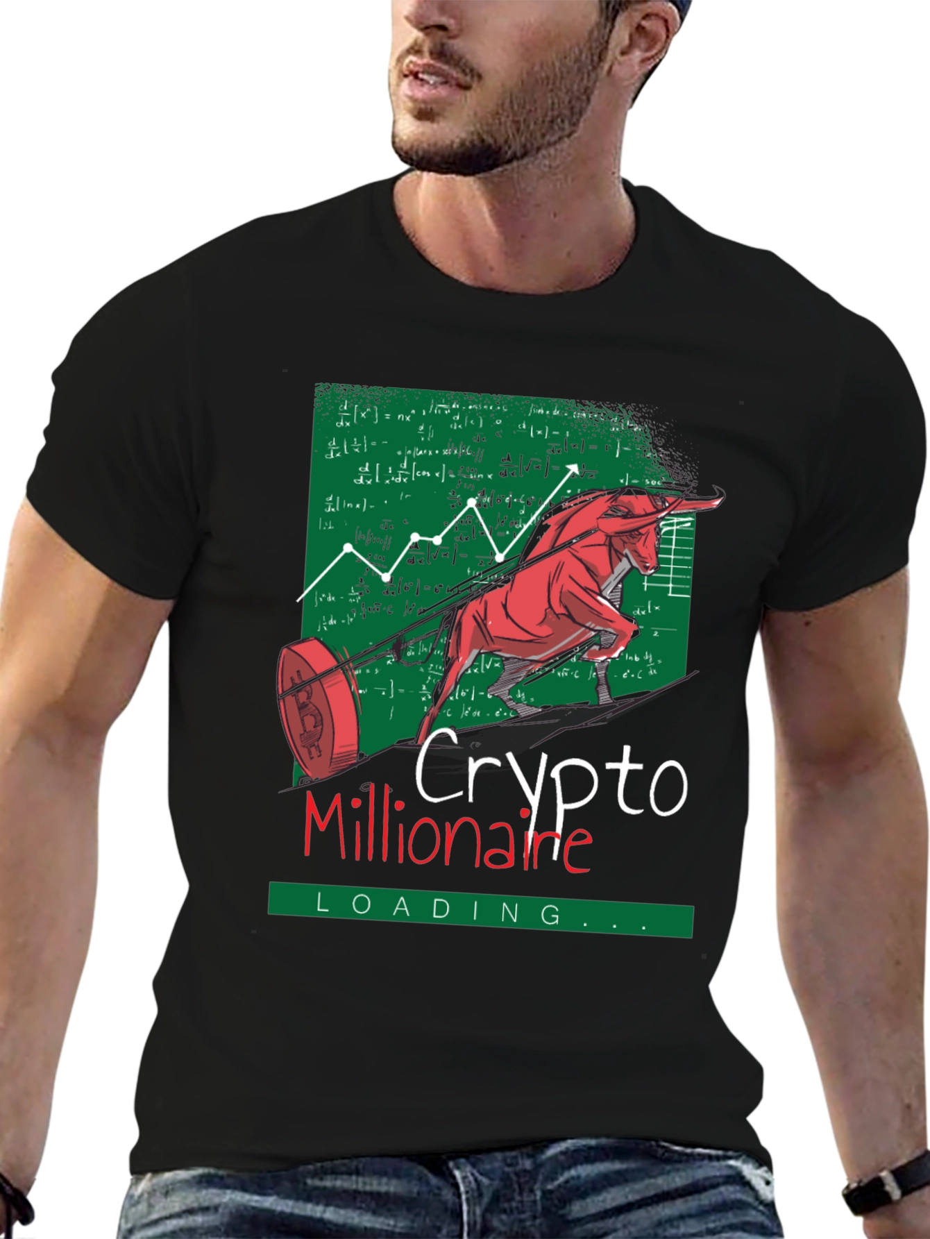 Crypto Millionaire Loading Graphic Tee - Black
