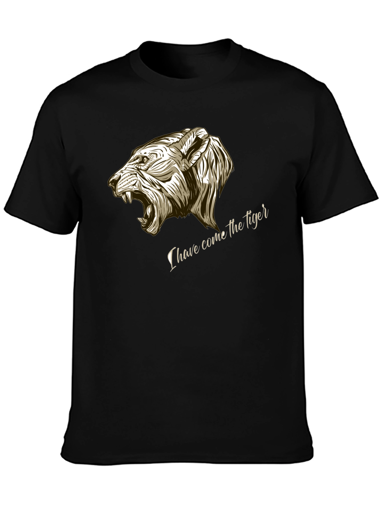 Tiger Graphic Tee - Black Cotton