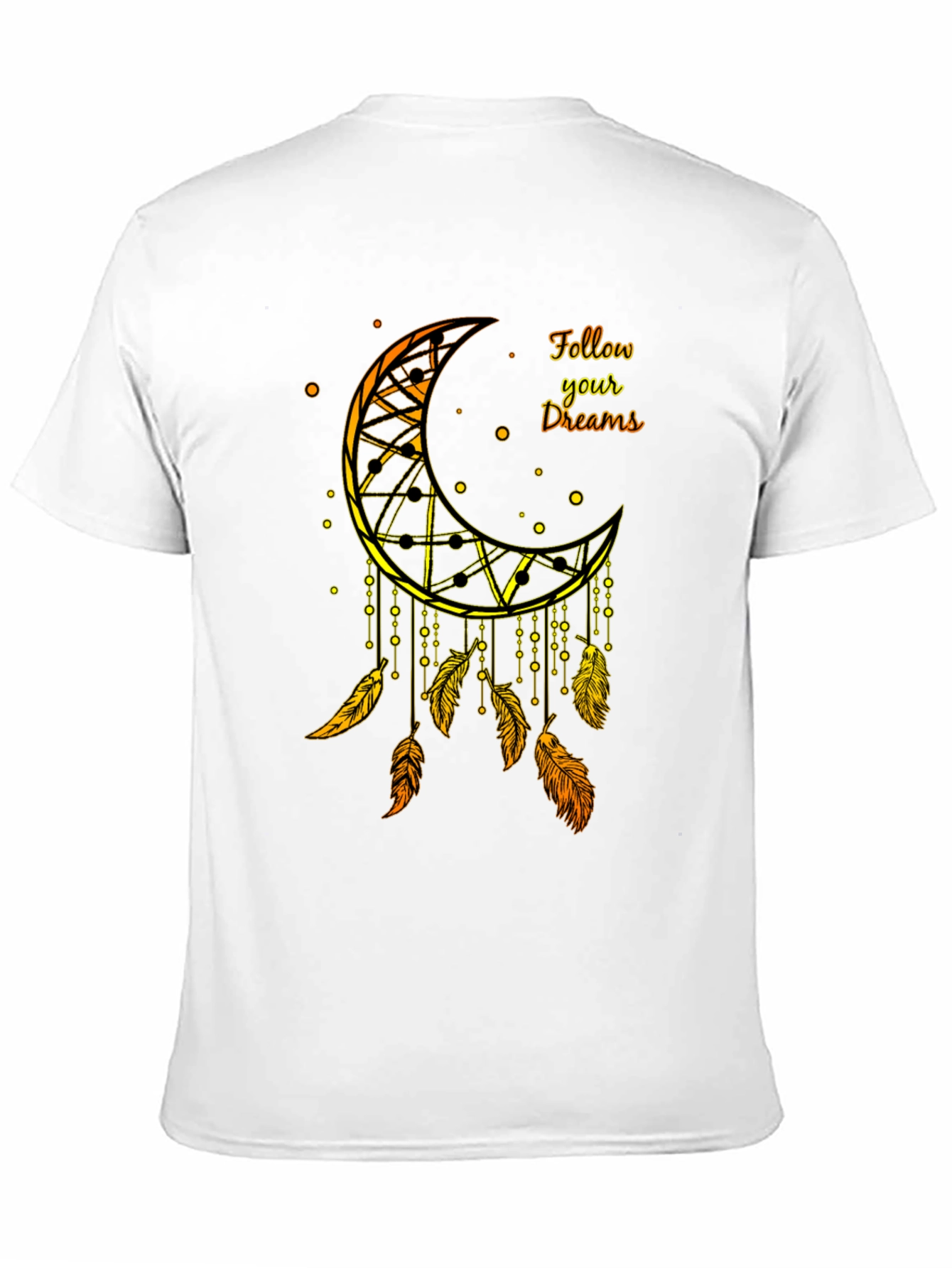 Dreamcatcher Moon Graphic Tee - Black Cotton Blend Shirt