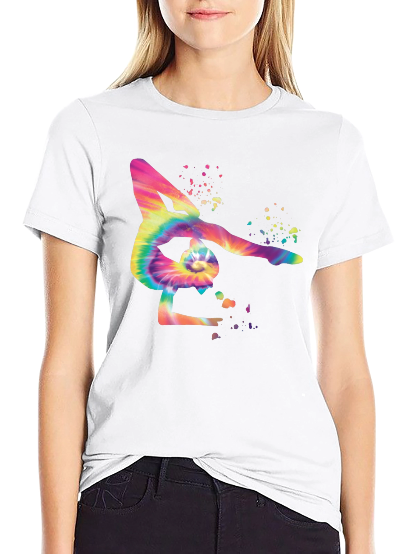 Tie Dye Gymnast Silhouette T-Shirt