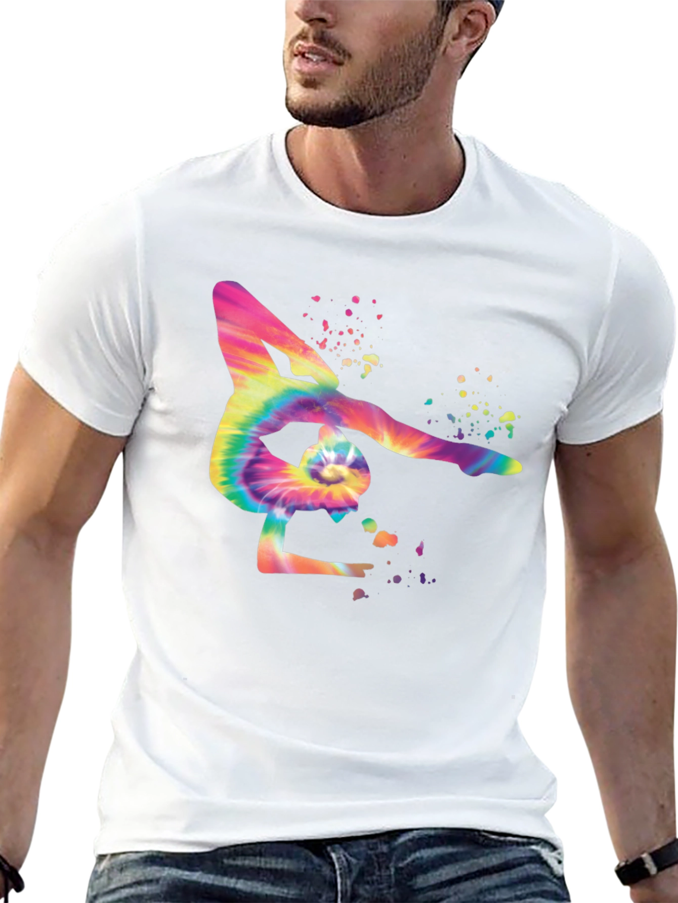 Tie Dye Gymnast Silhouette T-Shirt