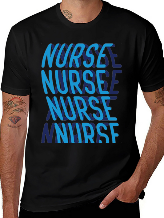 Nurse T-Shirt - Repeating Text Design