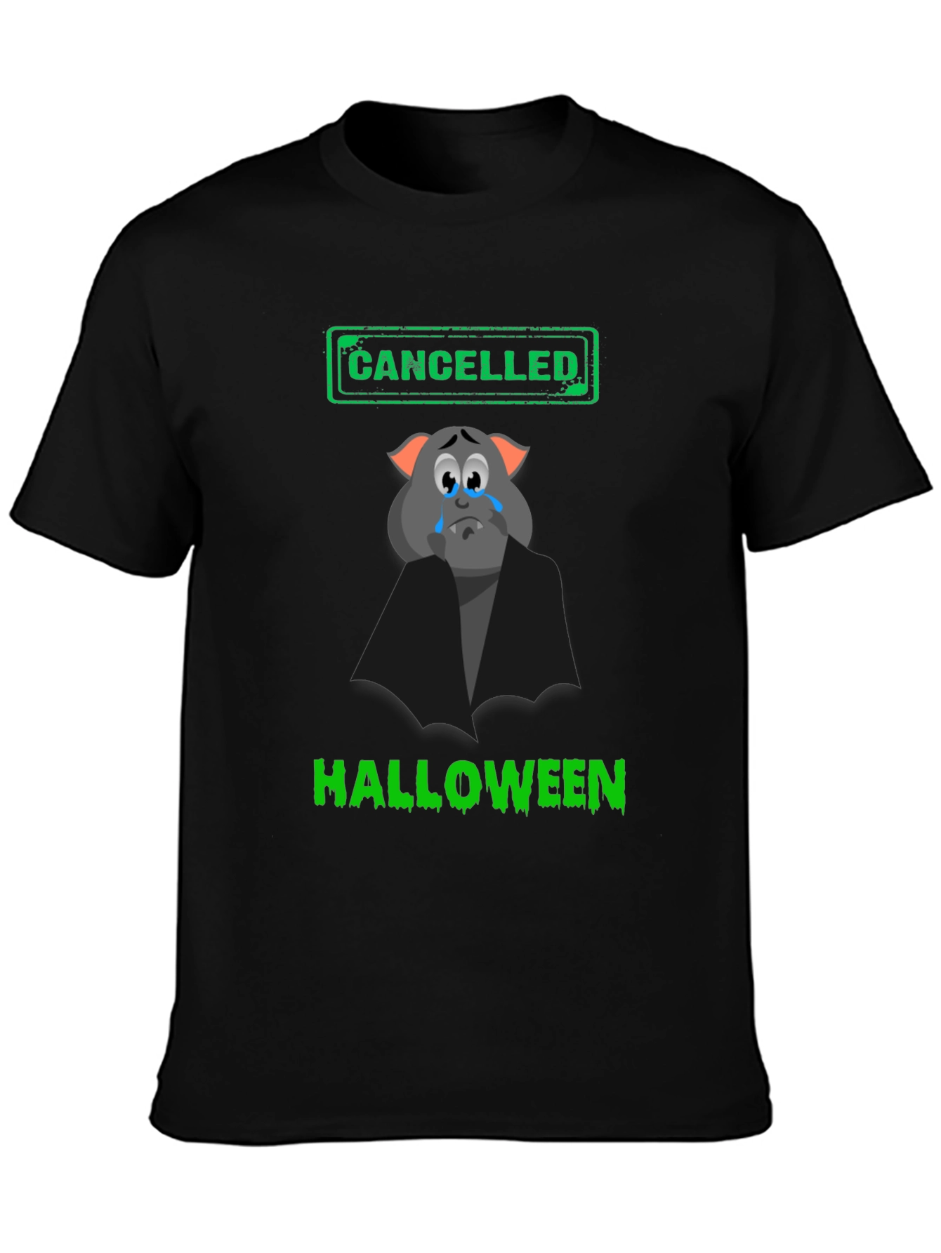 Cancelled Halloween T-Shirt - Sad Bat Tee