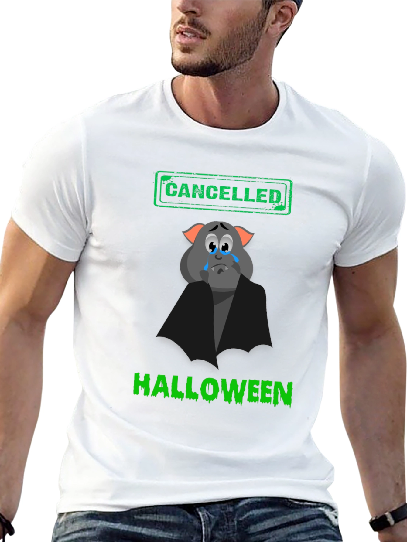 Cancelled Halloween T-Shirt - Sad Bat Tee