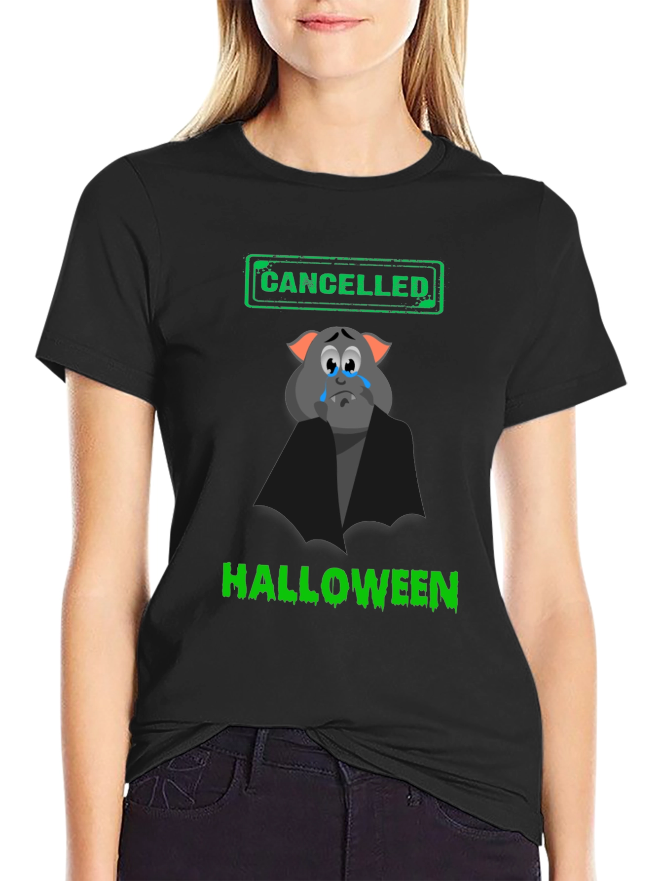 Cancelled Halloween T-Shirt - Sad Bat Tee