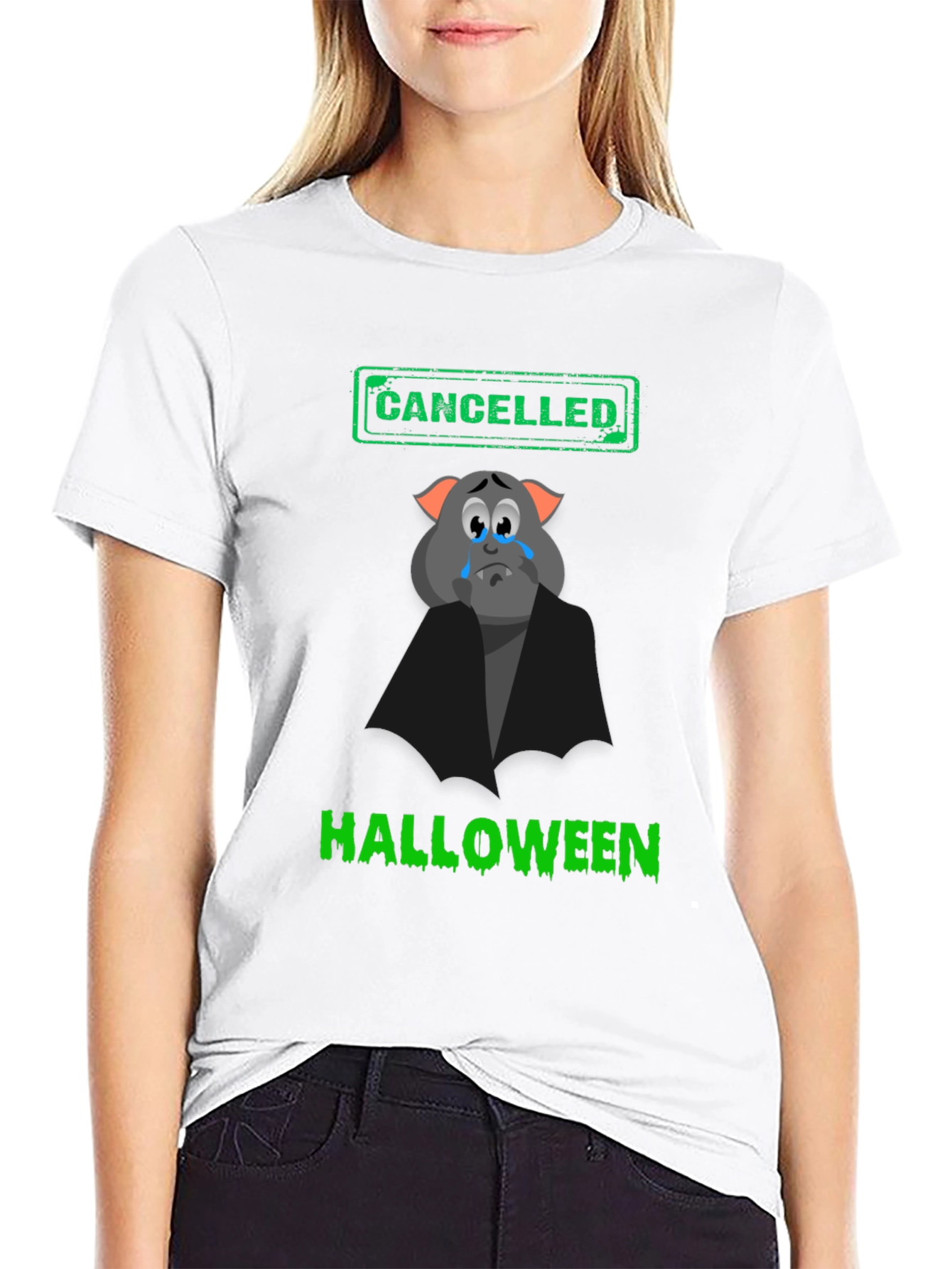 Cancelled Halloween T-Shirt - Sad Bat Tee