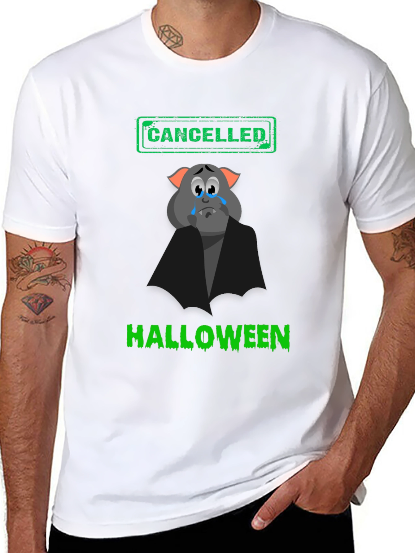 Cancelled Halloween T-Shirt - Sad Bat Tee