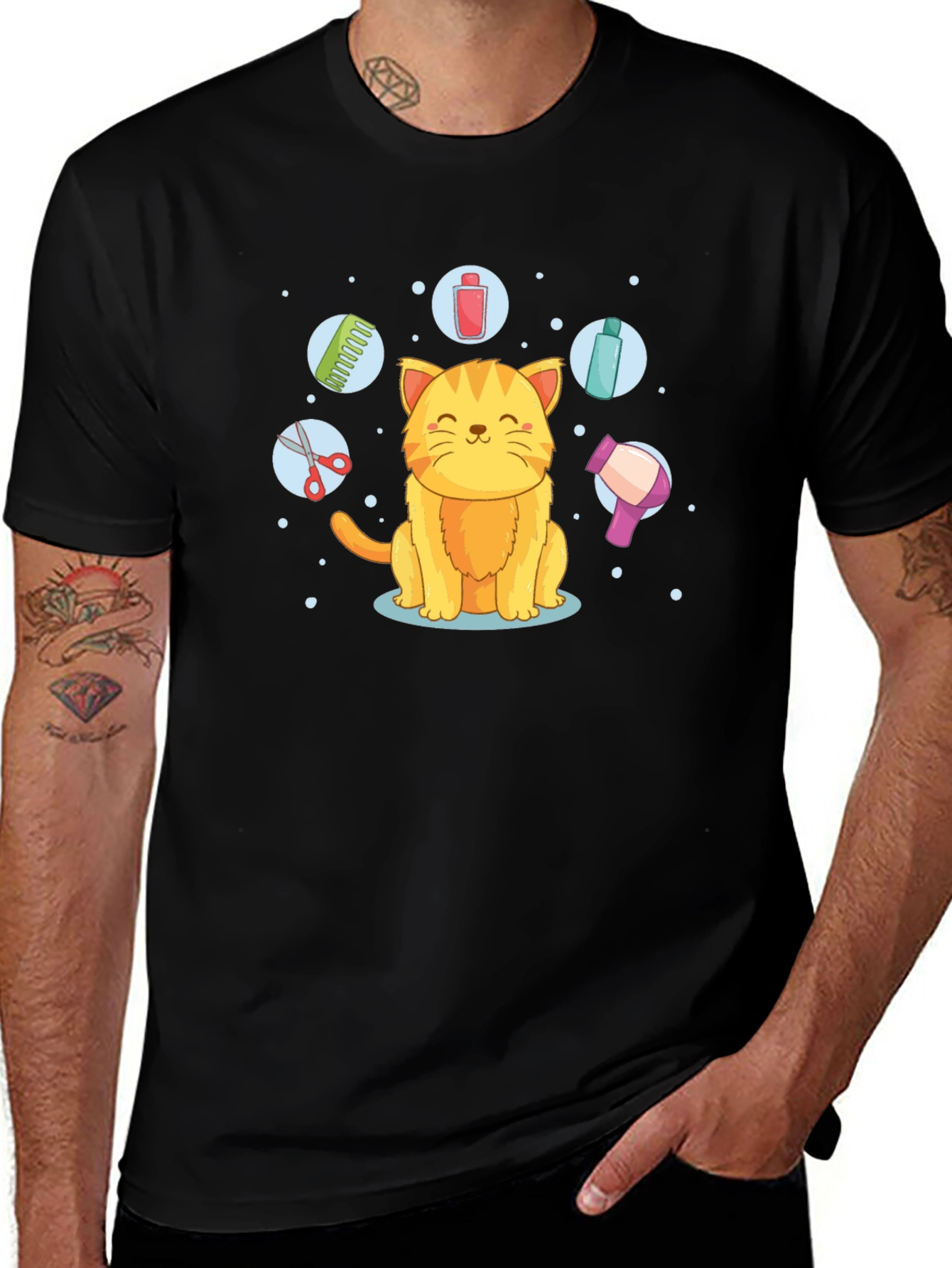 Cat Groomer T-Shirt - Cute Kitten Design