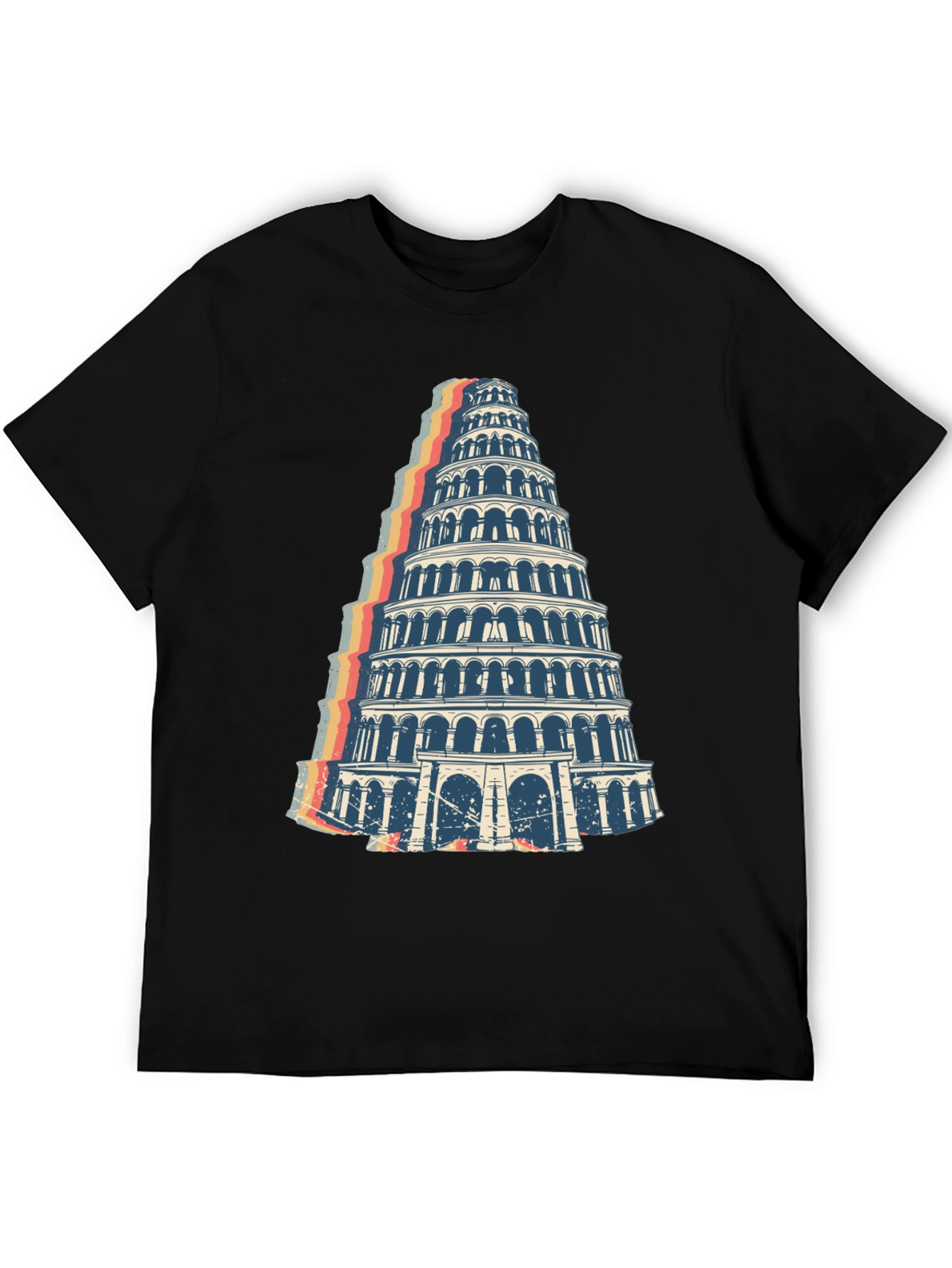 Tower Graphic Tee - Retro Style Black T-Shirt