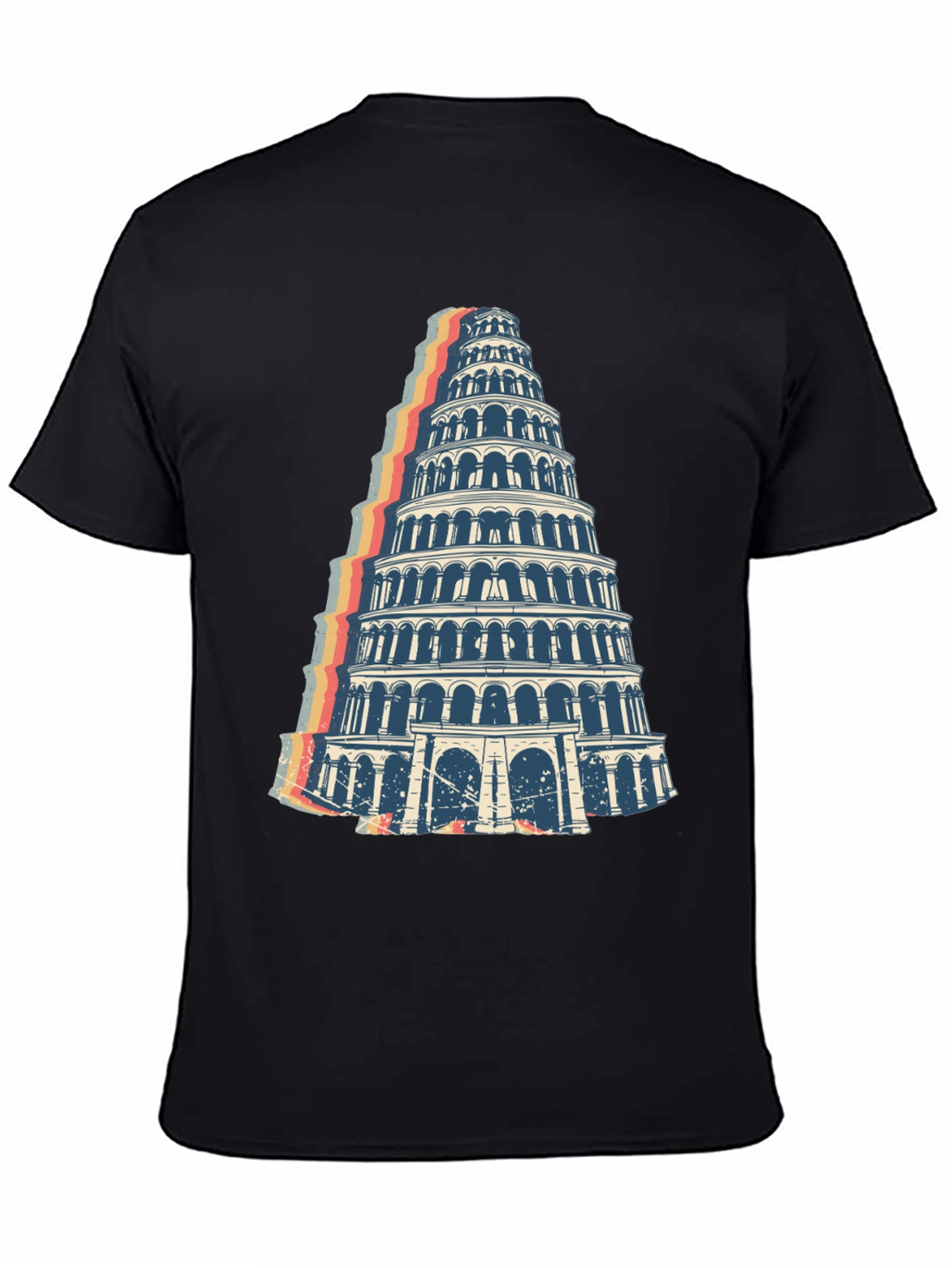 Tower Graphic Tee - Retro Style Black T-Shirt