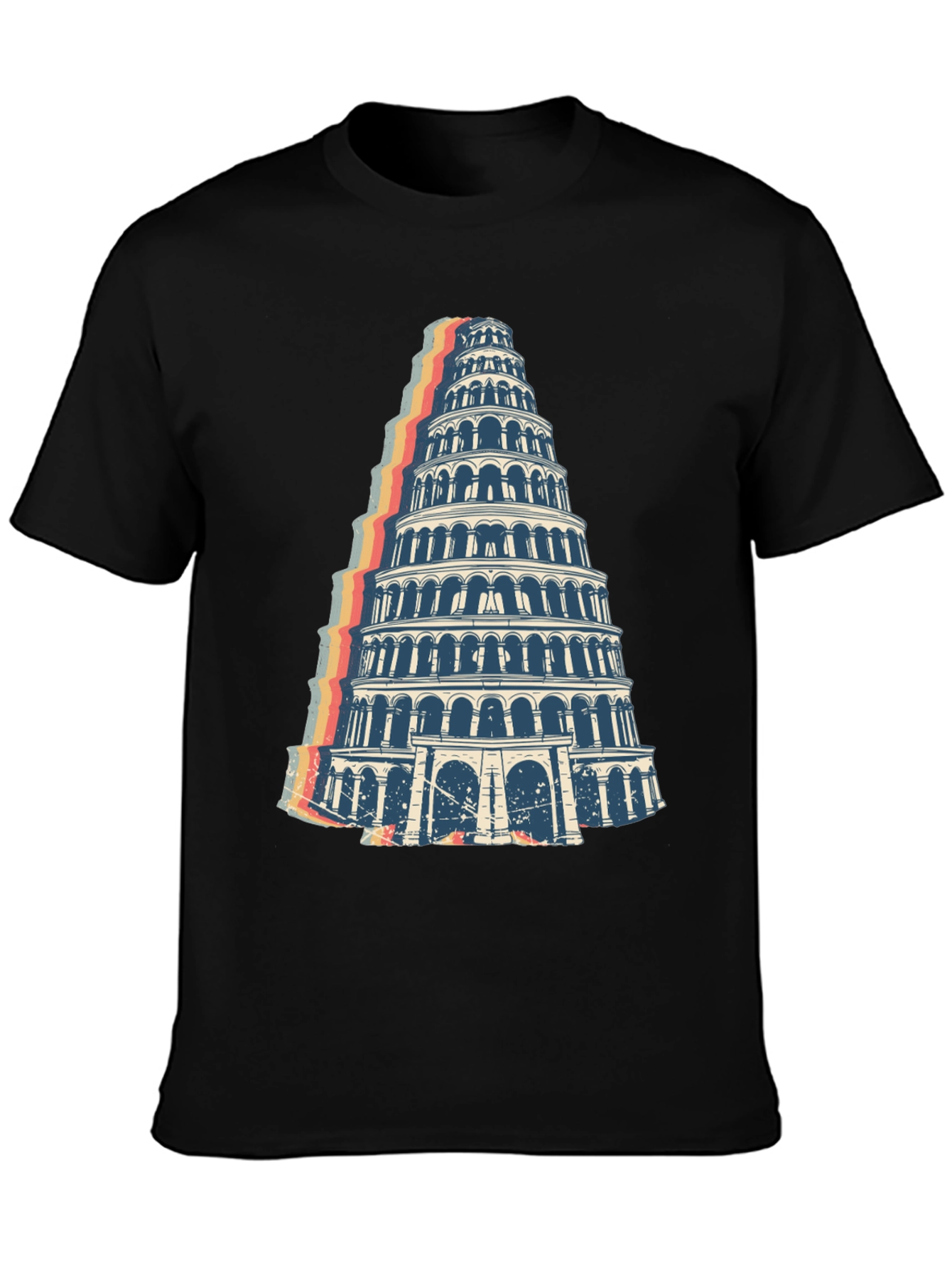 Tower Graphic Tee - Retro Style Black T-Shirt