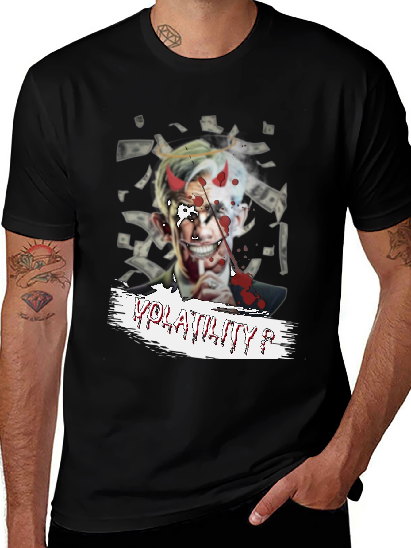 Volatility? Graphic Print Black T-Shirt
