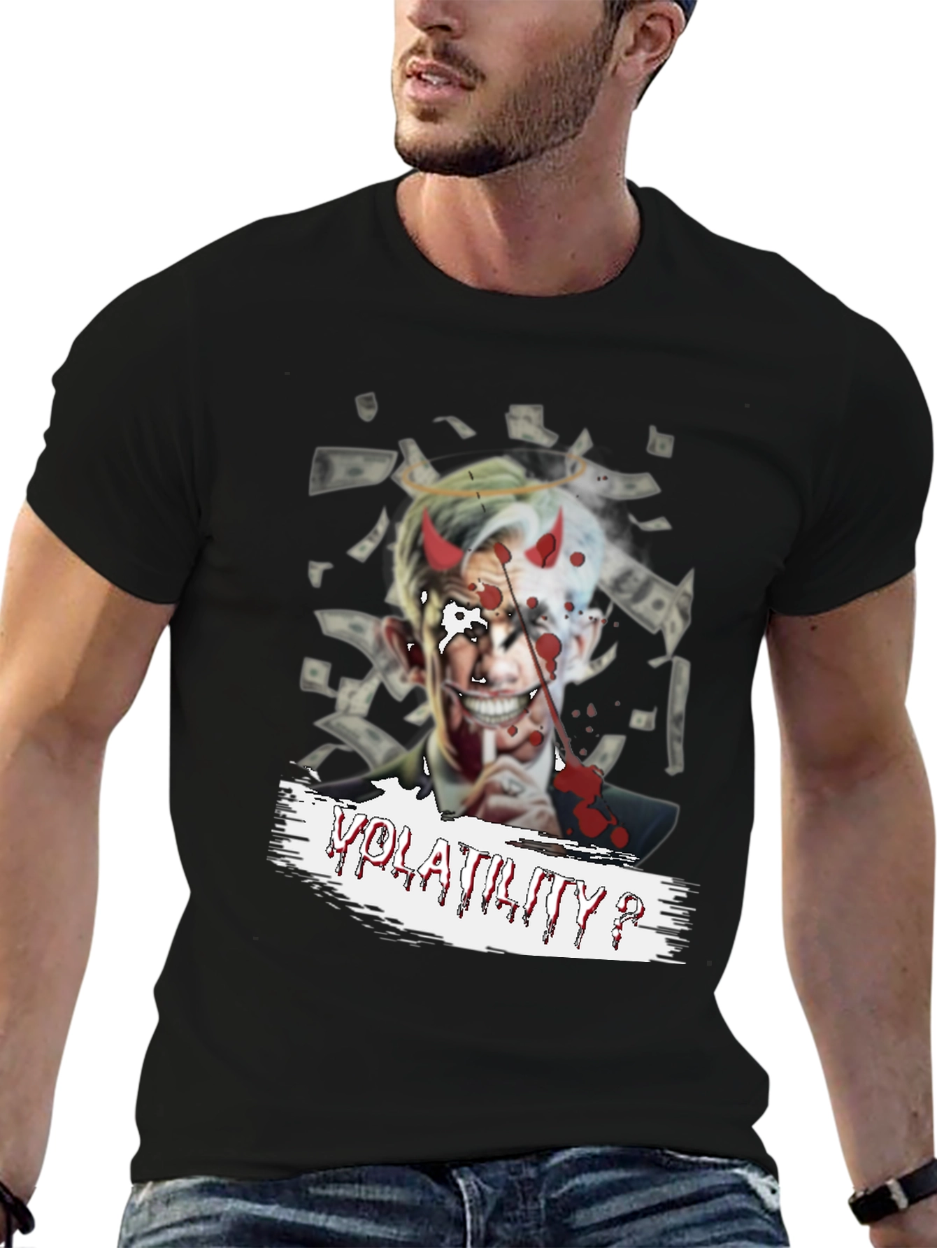 Volatility? Graphic Print Black T-Shirt