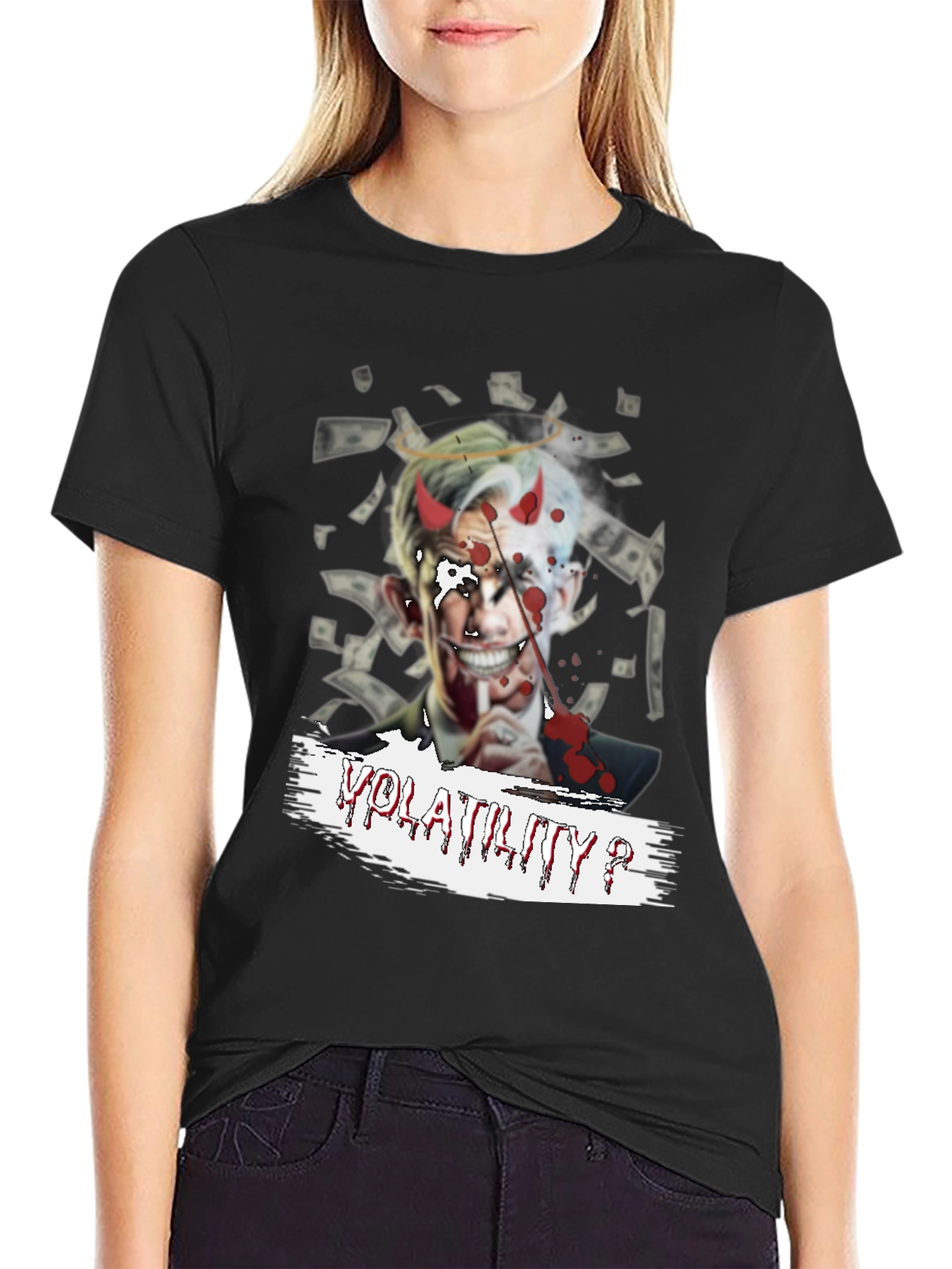 Volatility? Graphic Print Black T-Shirt