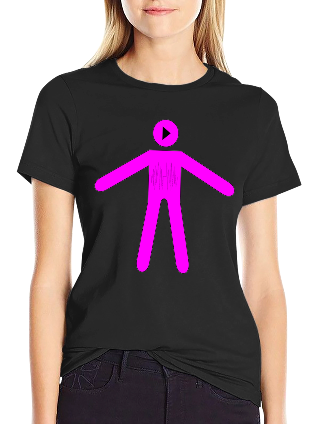Abstract Stick Figure Graphic T-Shirt