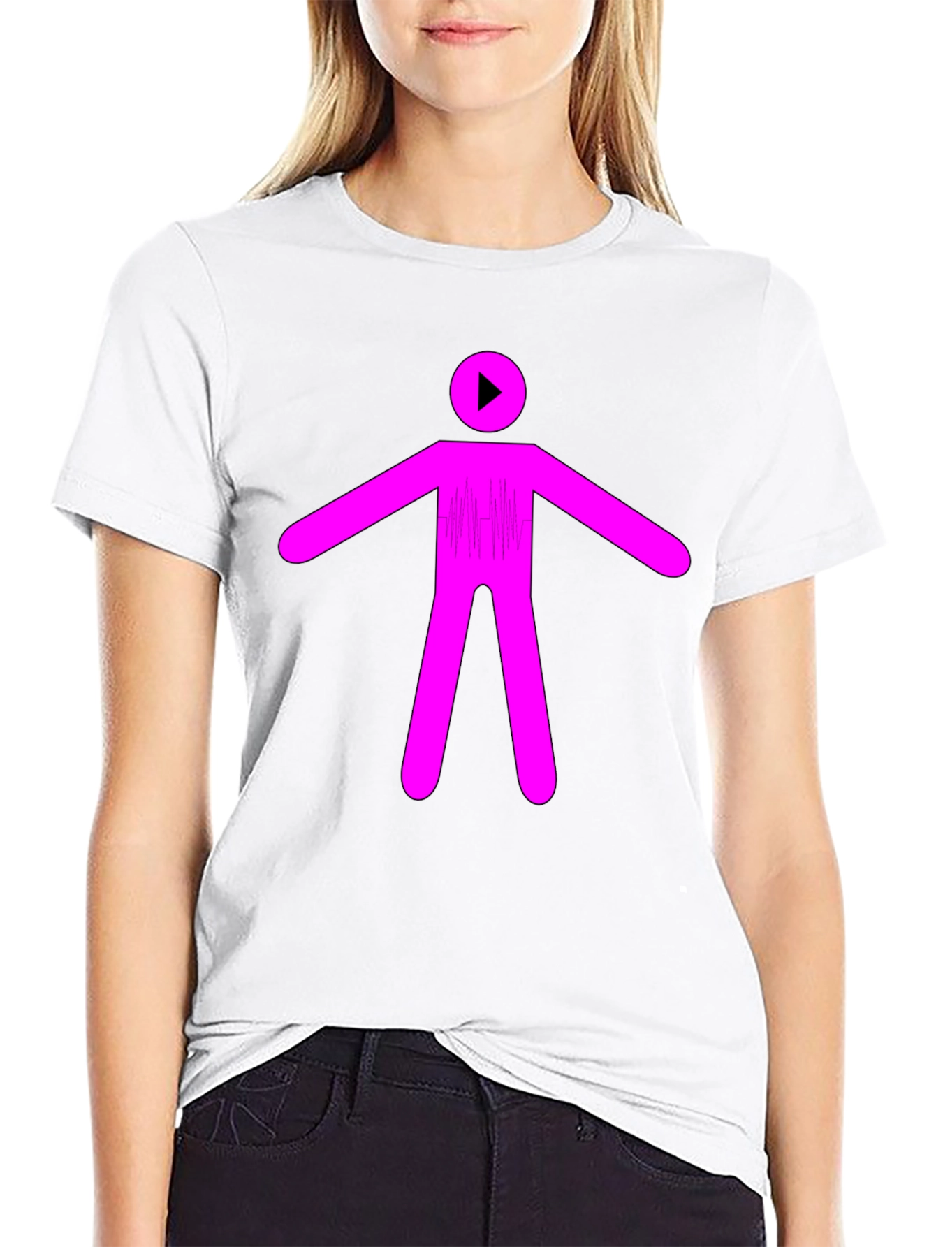 Abstract Stick Figure Graphic T-Shirt