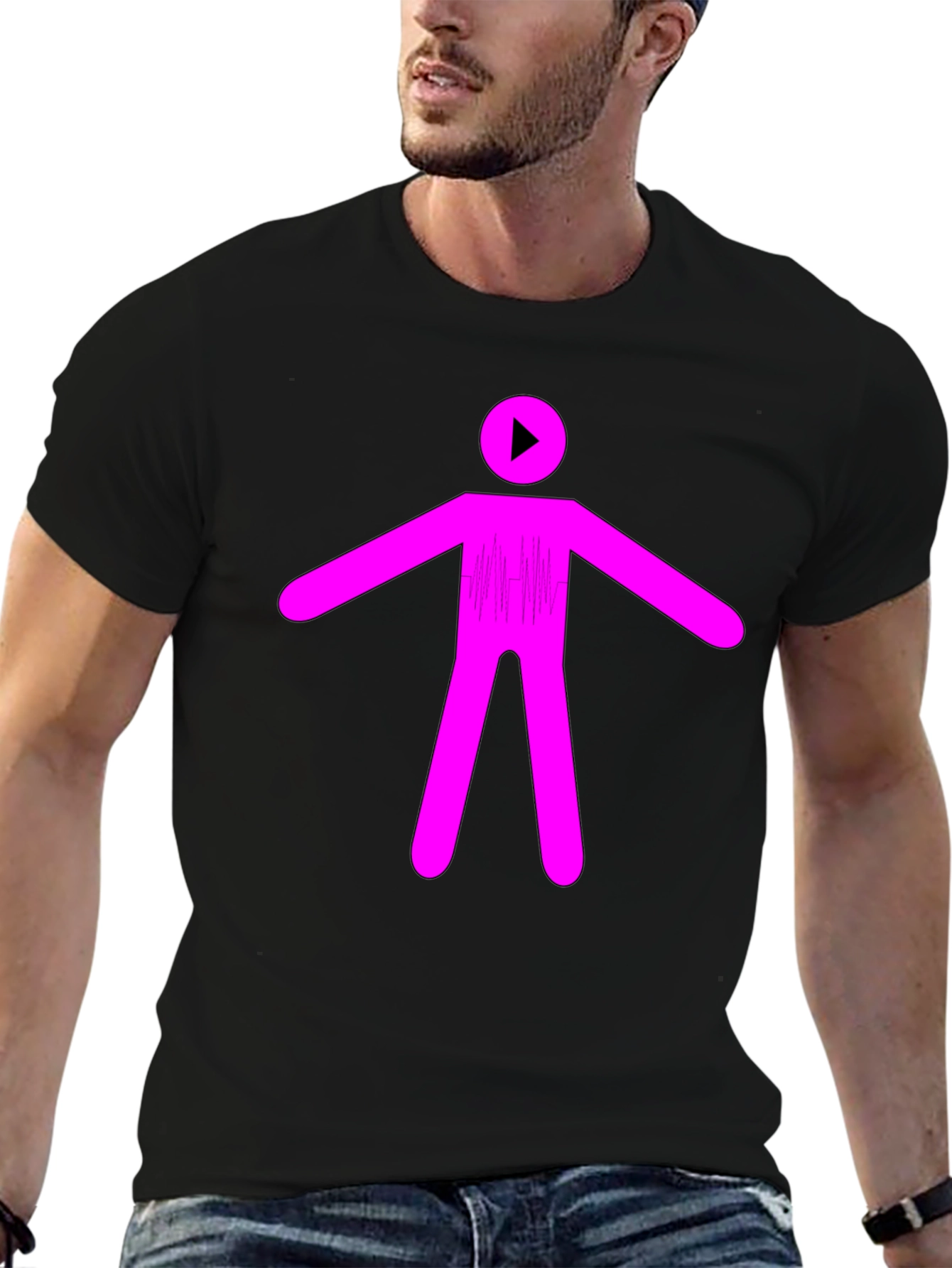 Abstract Stick Figure Graphic T-Shirt