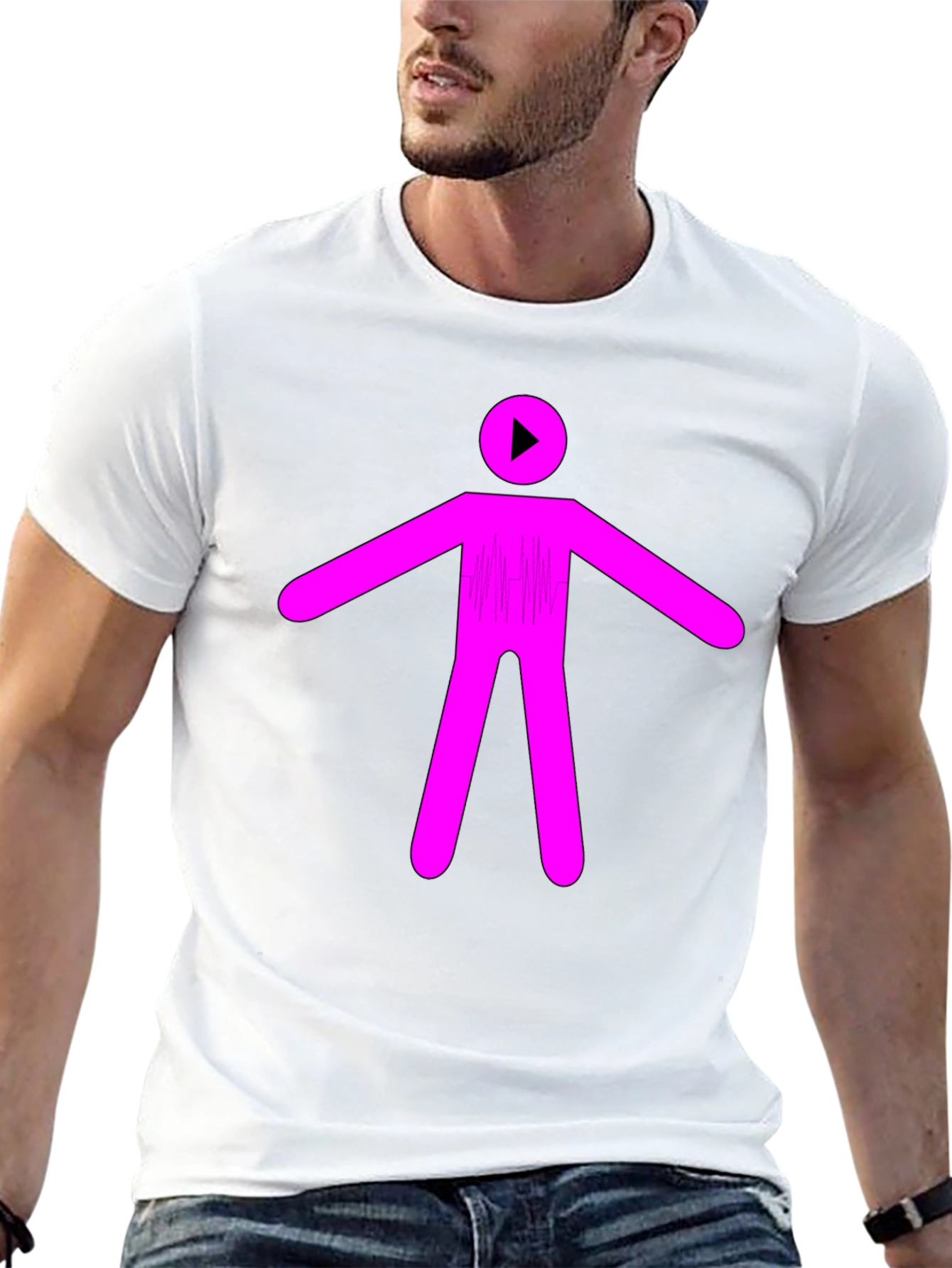 Abstract Stick Figure Graphic T-Shirt