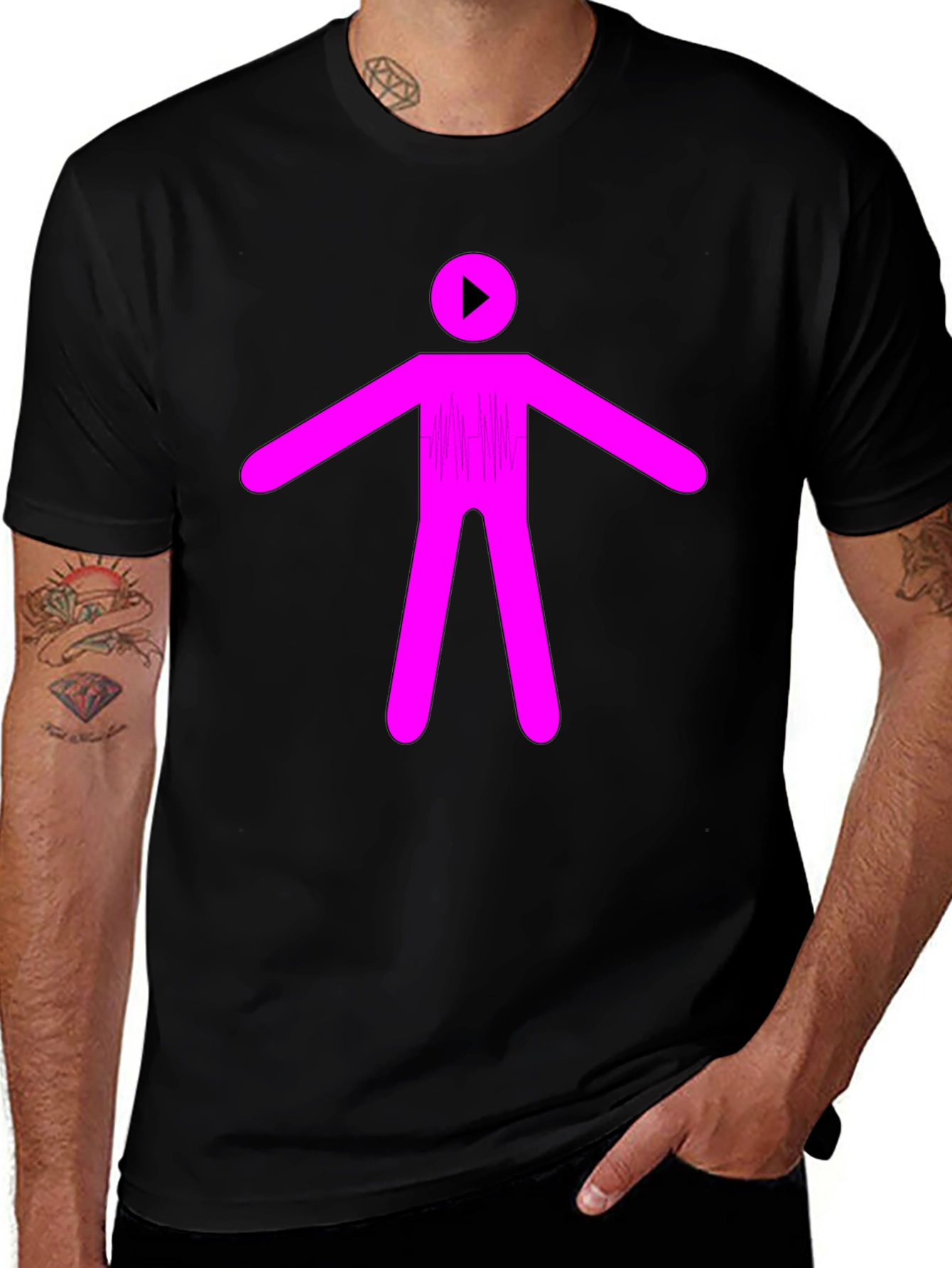 Abstract Stick Figure Graphic T-Shirt