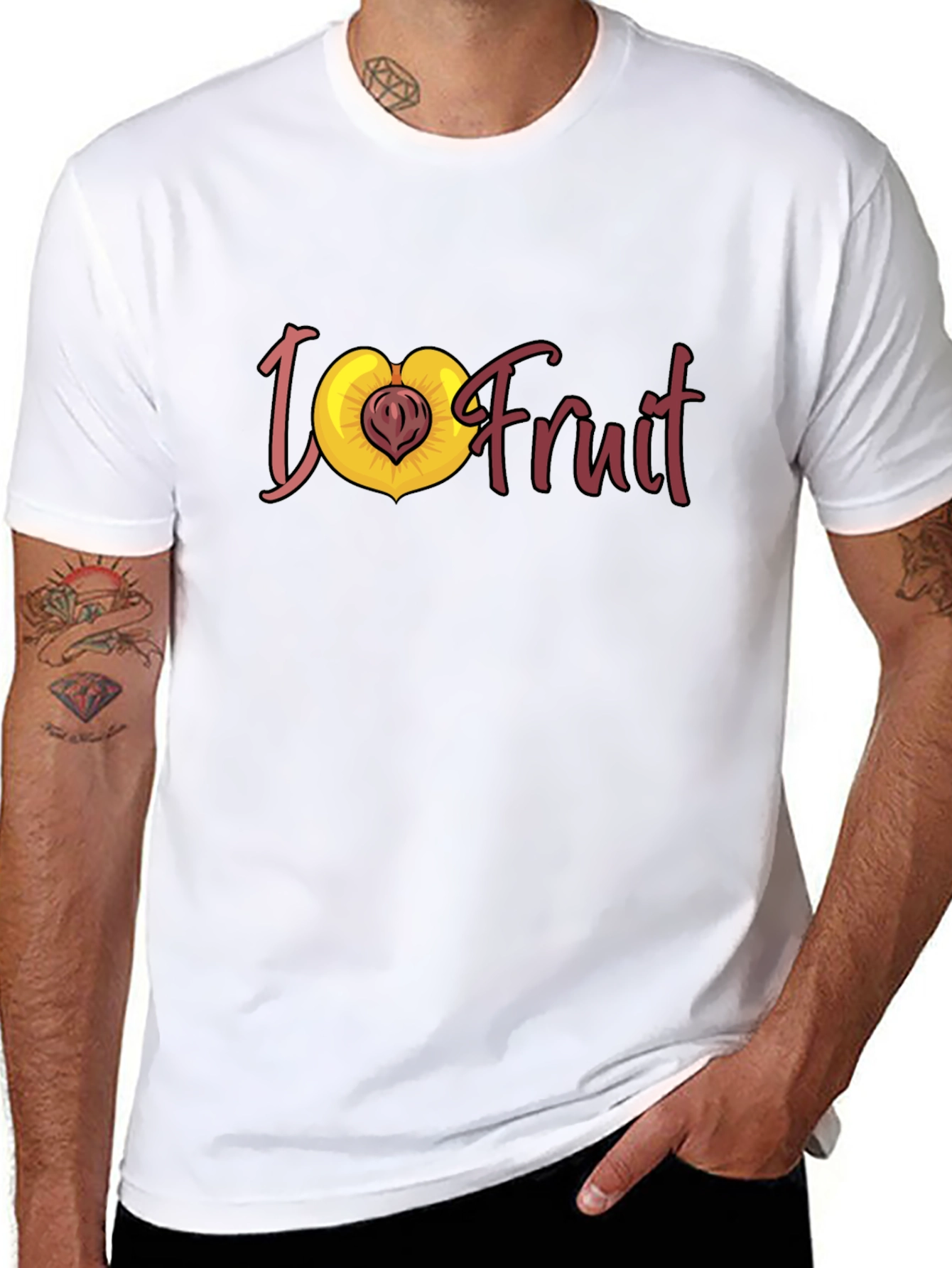 I Love Fruit T-Shirt - Peach Graphic Tee