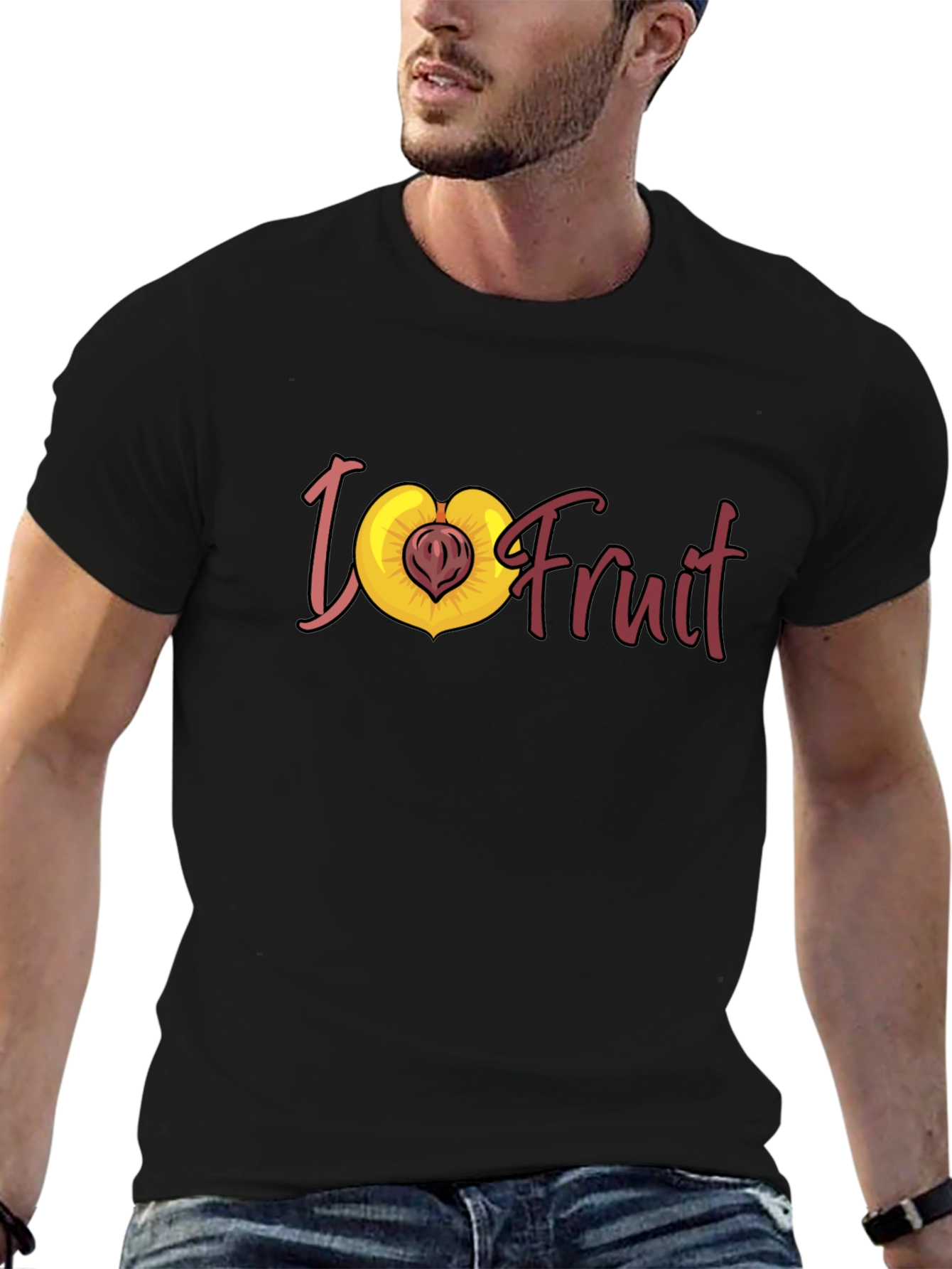 I Love Fruit T-Shirt - Peach Graphic Tee
