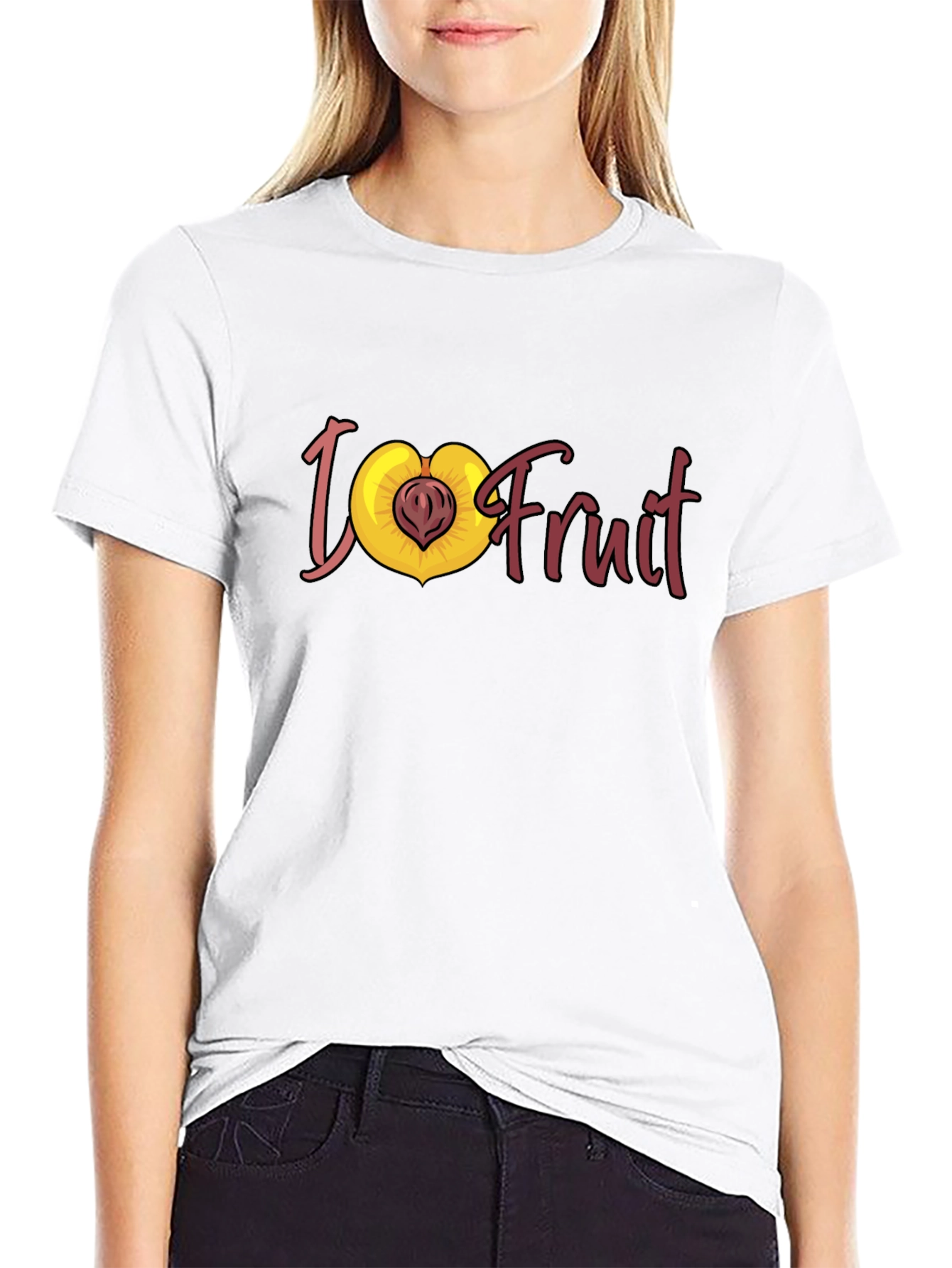 I Love Fruit T-Shirt - Peach Graphic Tee