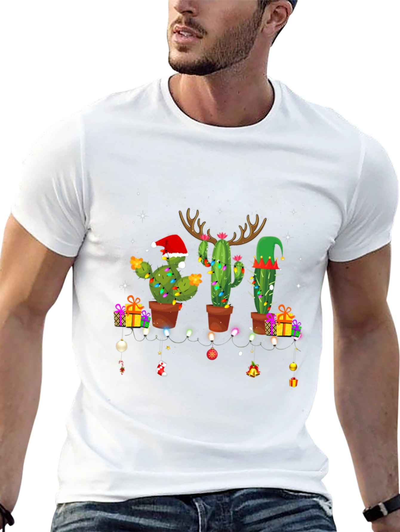 Festive Cactus Christmas T-Shirt