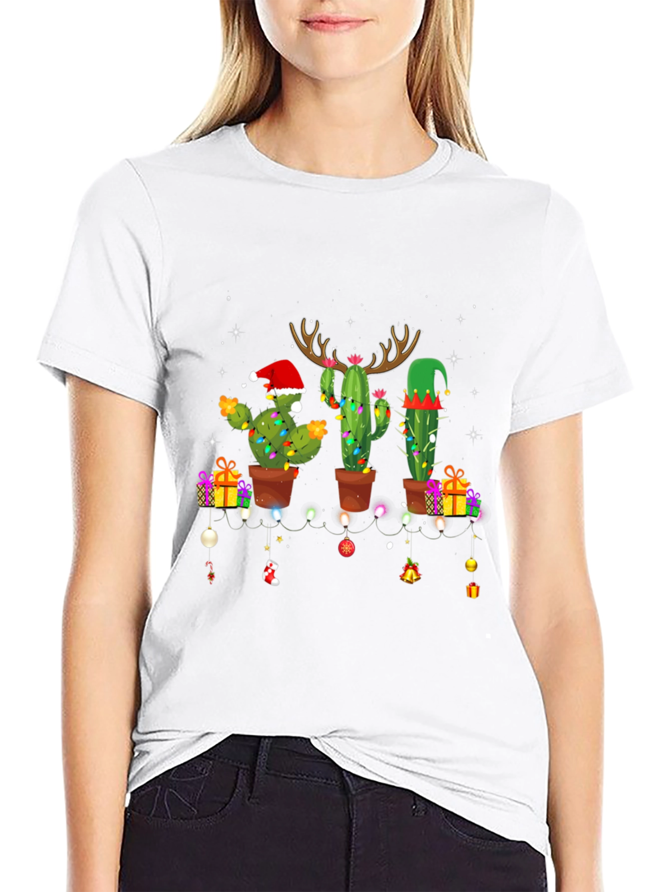 Festive Cactus Christmas T-Shirt