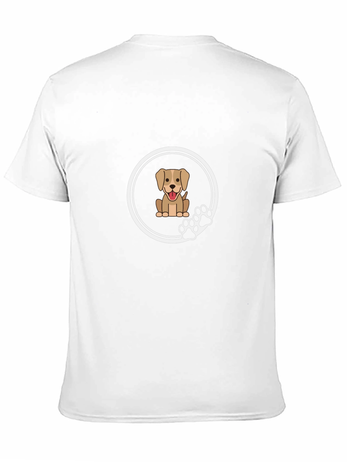 Cute Dog Paw Print Graphic Tee - Black