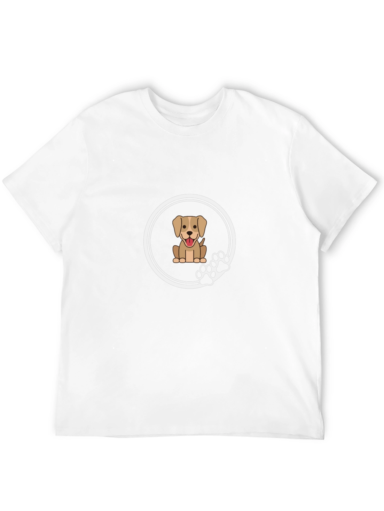 Cute Dog Paw Print Graphic Tee - Black
