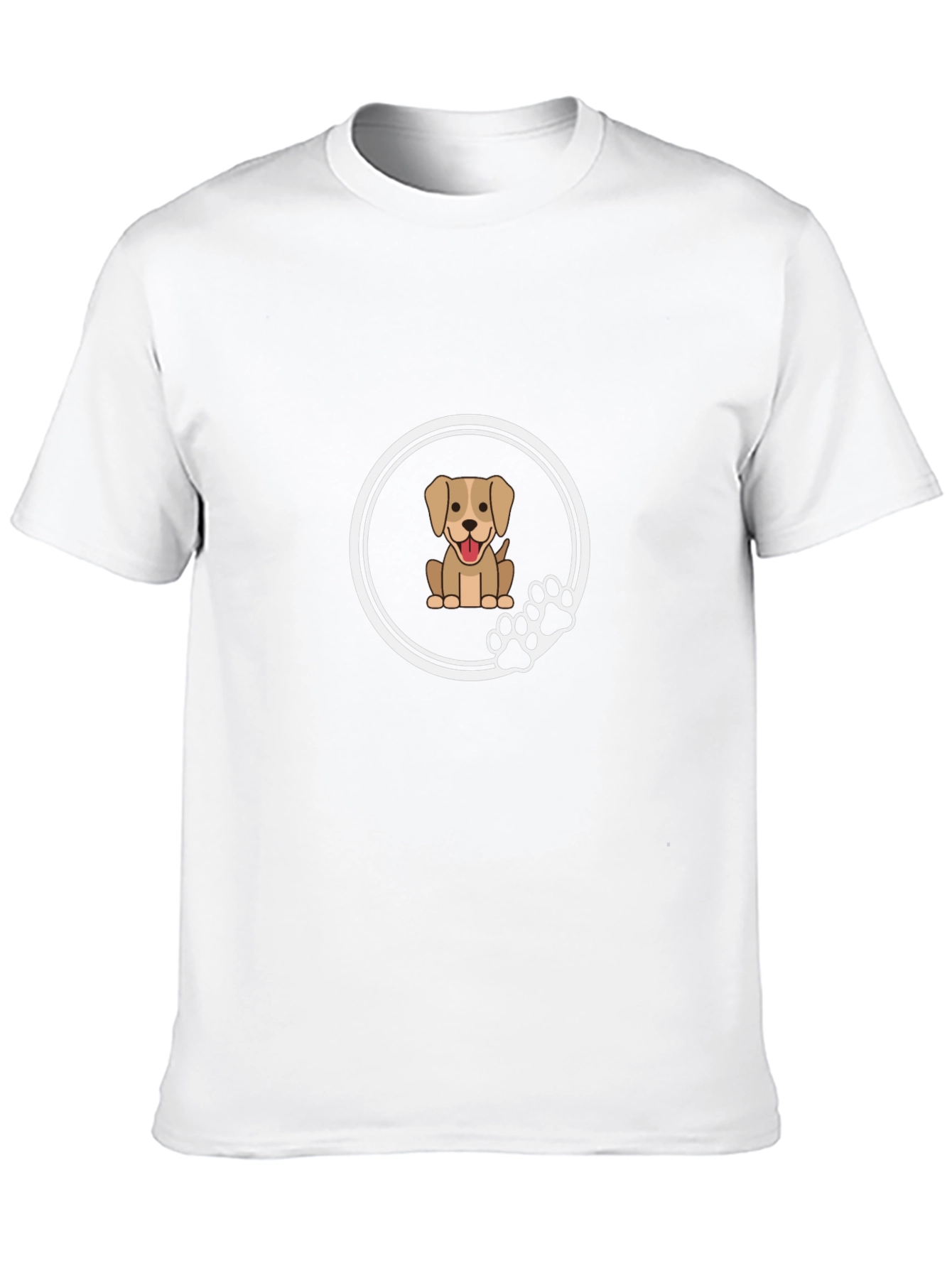 Cute Dog Paw Print Graphic Tee - Black