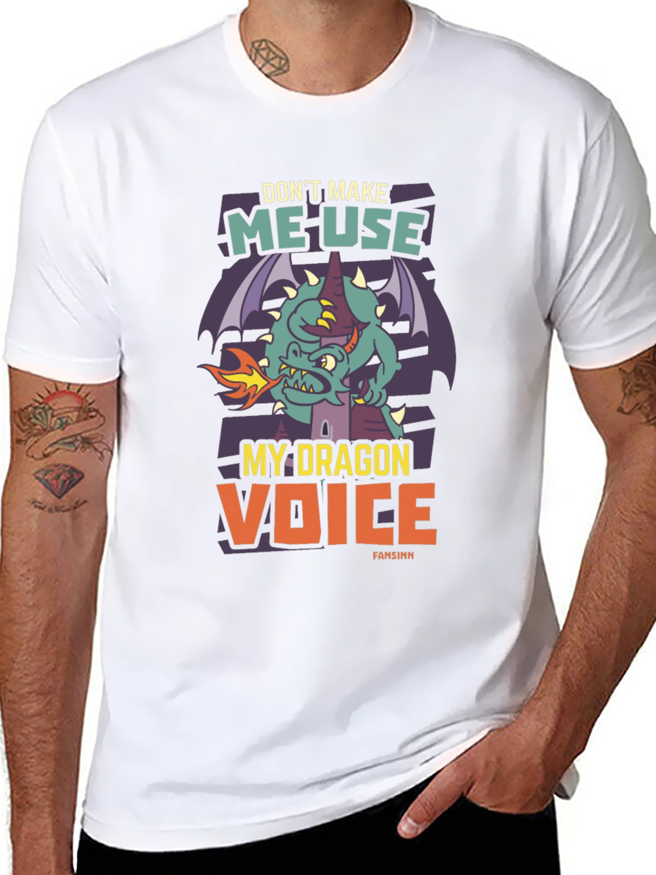 Dragon Voice Graphic Tee - Black Novelty T-Shirt