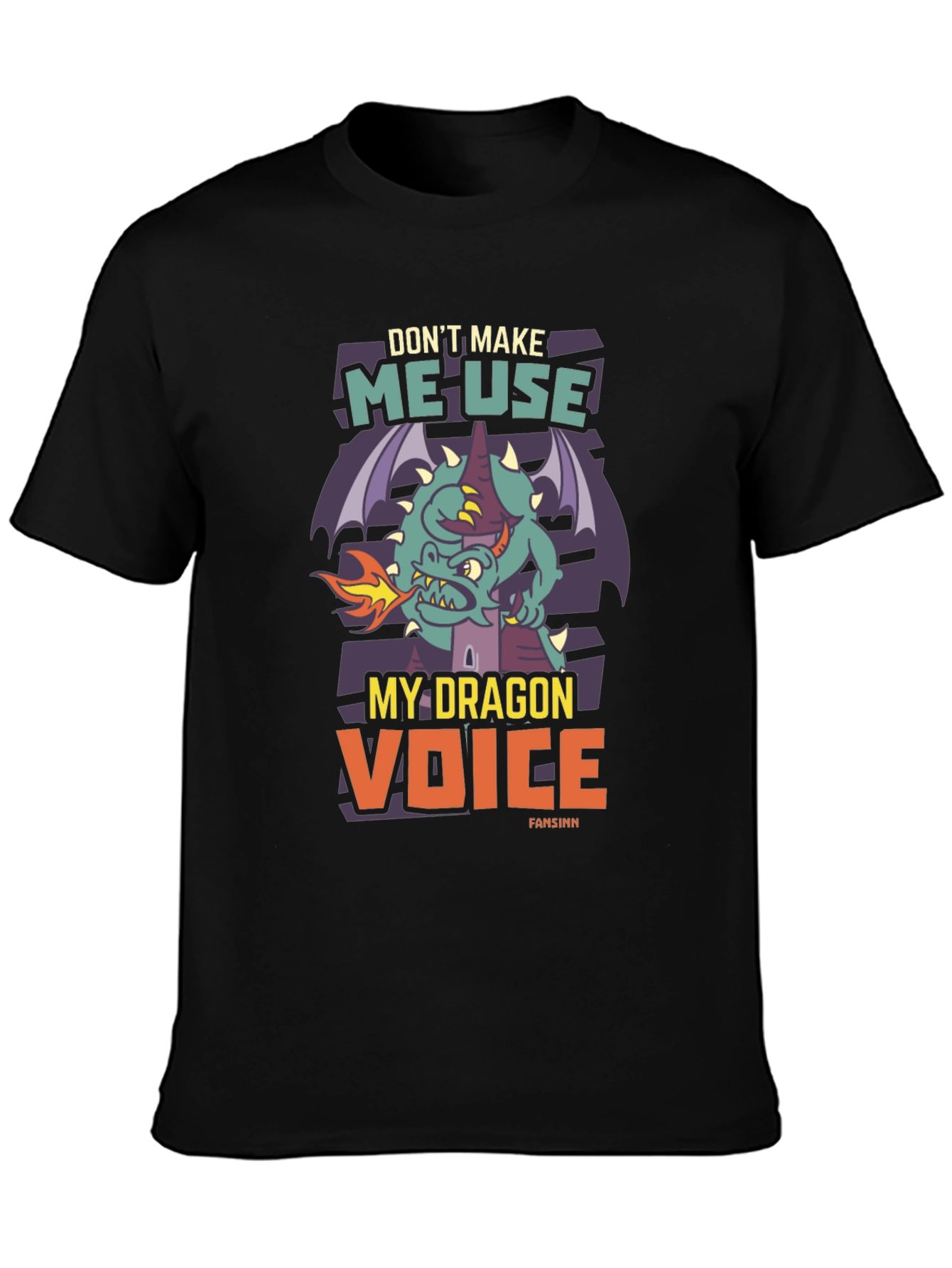 Dragon Voice Graphic Tee - Black Novelty T-Shirt
