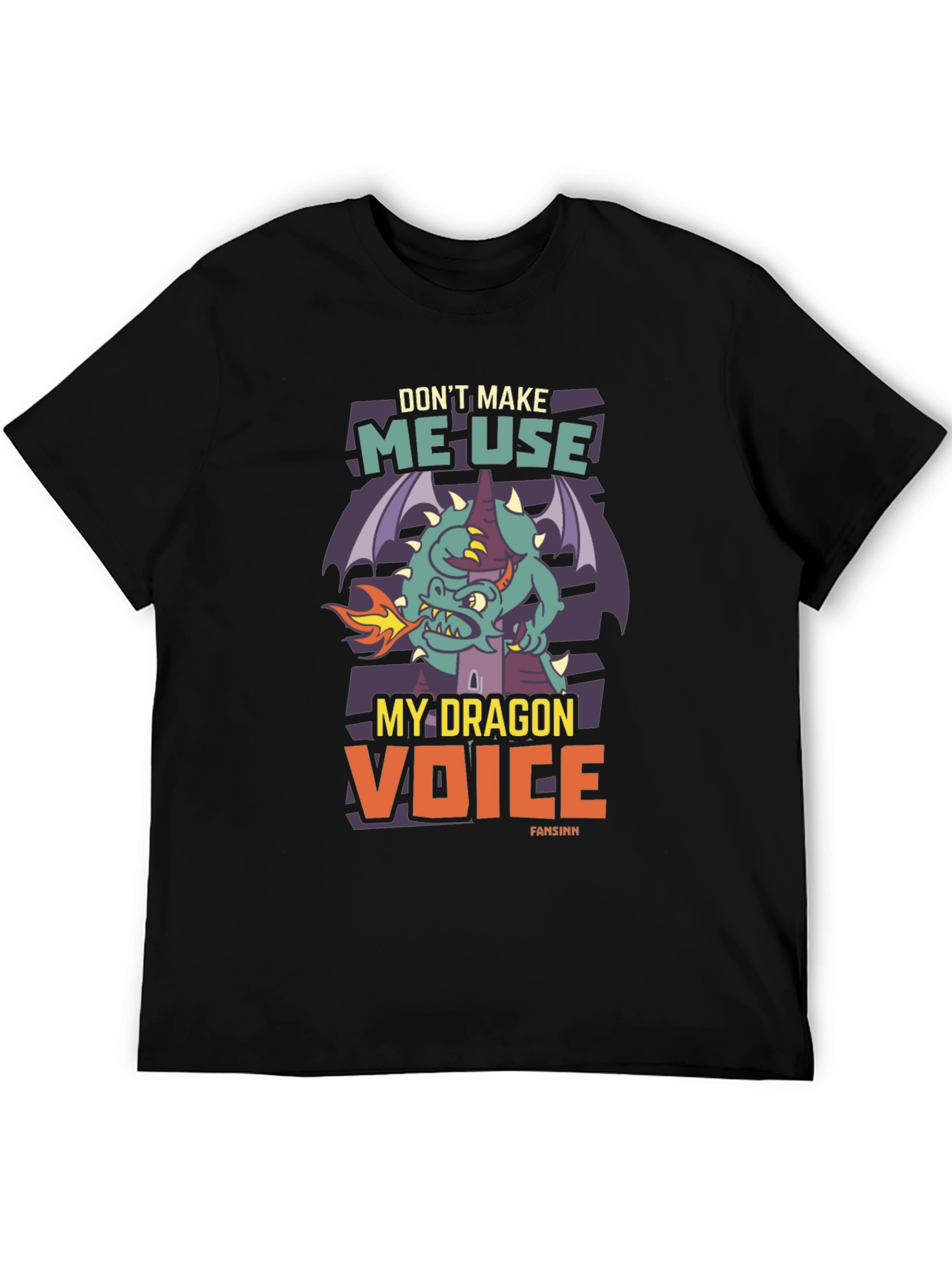 Dragon Voice Graphic Tee - Black Novelty T-Shirt