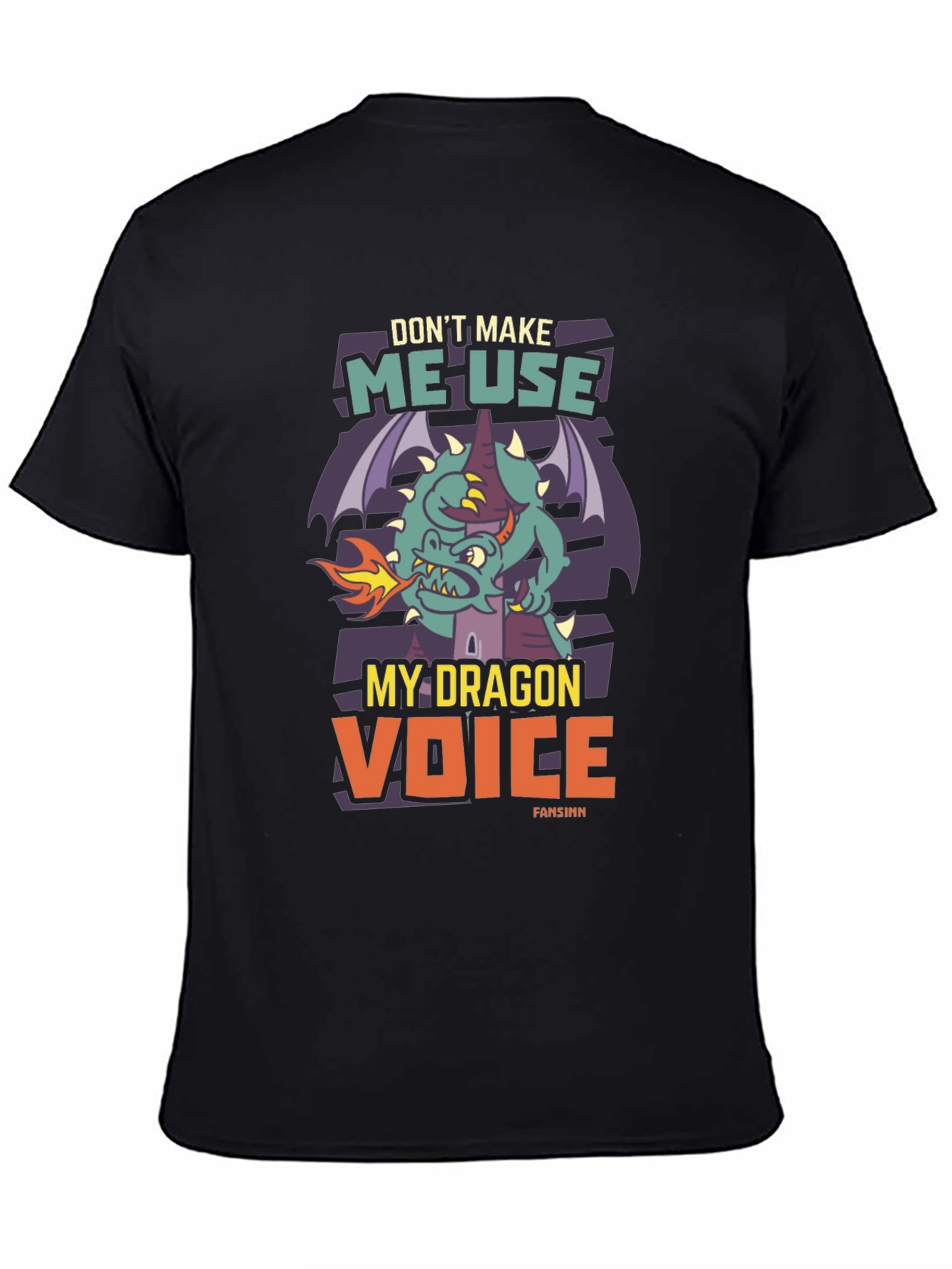 Dragon Voice Graphic Tee - Black Novelty T-Shirt