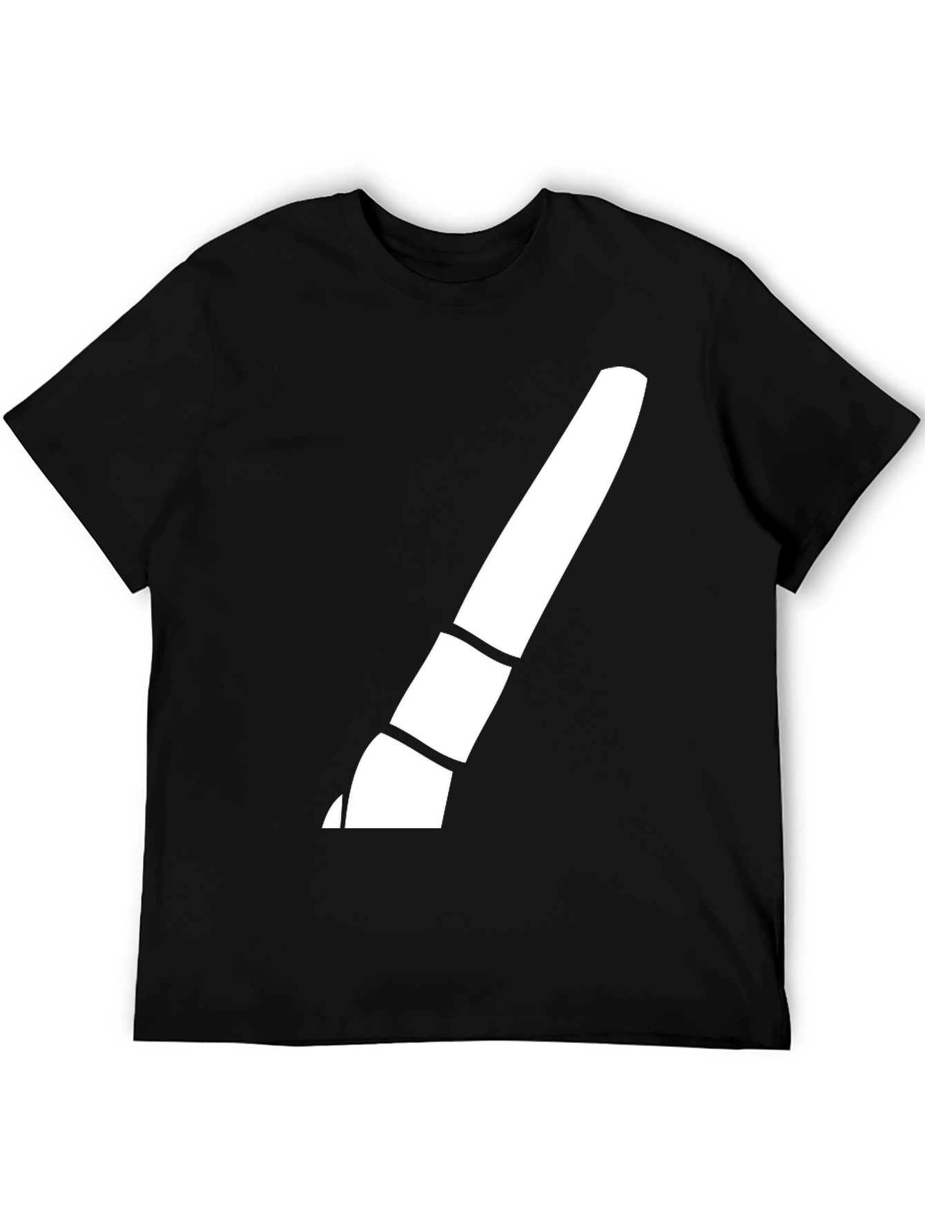 Modern Brush Stroke Graphic Tee - Black