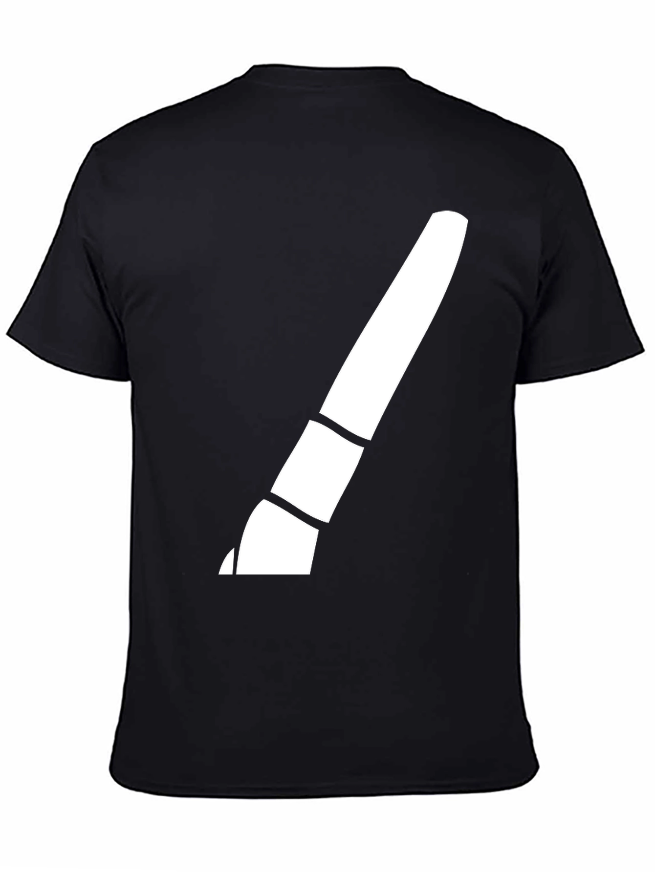 Modern Brush Stroke Graphic Tee - Black