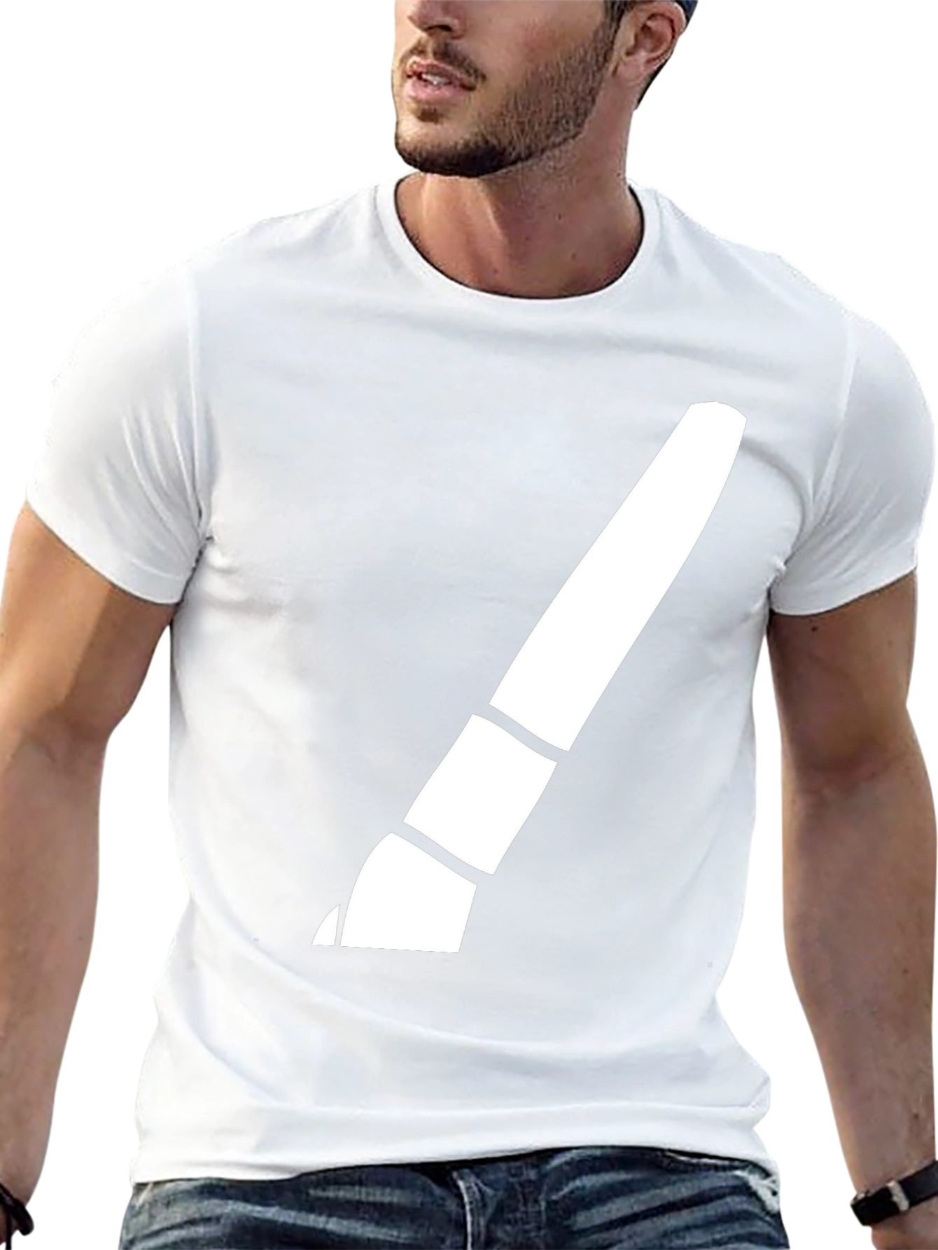 Modern Brush Stroke Graphic Tee - Black
