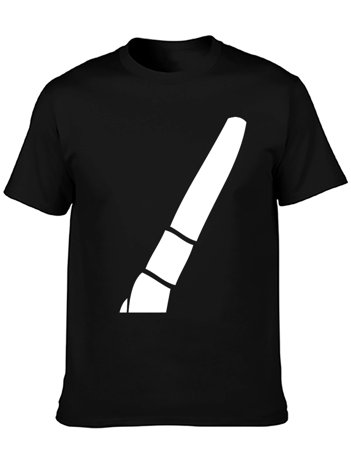 Modern Brush Stroke Graphic Tee - Black