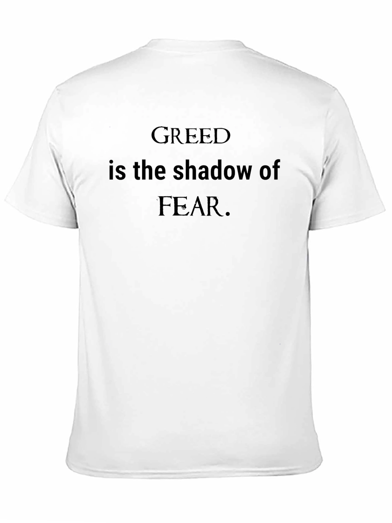 Greed Fear Shadow Black Graphic T-Shirt