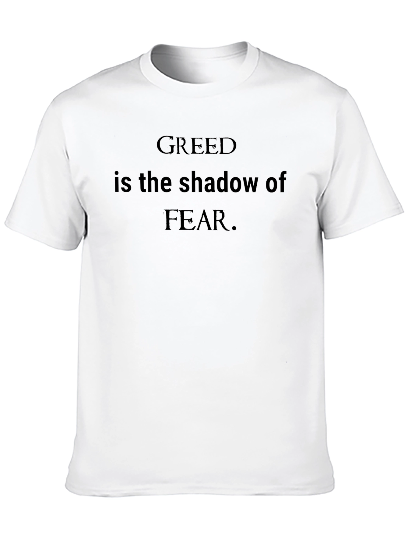 Greed Fear Shadow Black Graphic T-Shirt