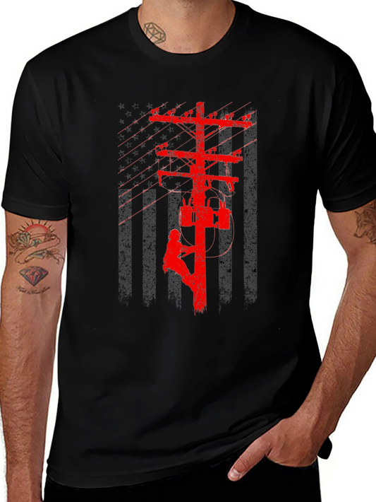 Lineman American Flag T-Shirt
