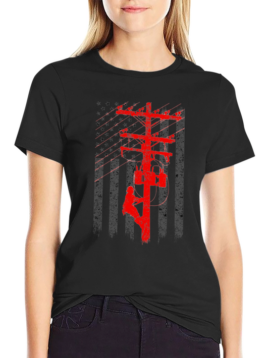 Lineman American Flag T-Shirt
