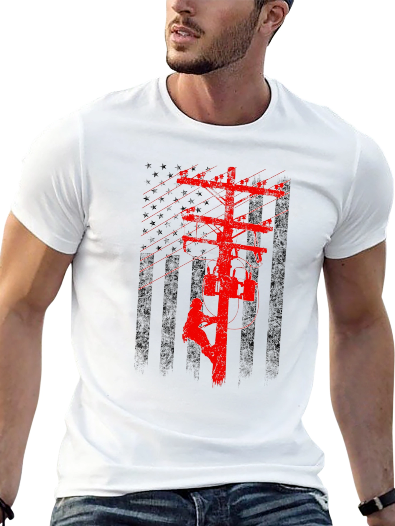 Lineman American Flag T-Shirt