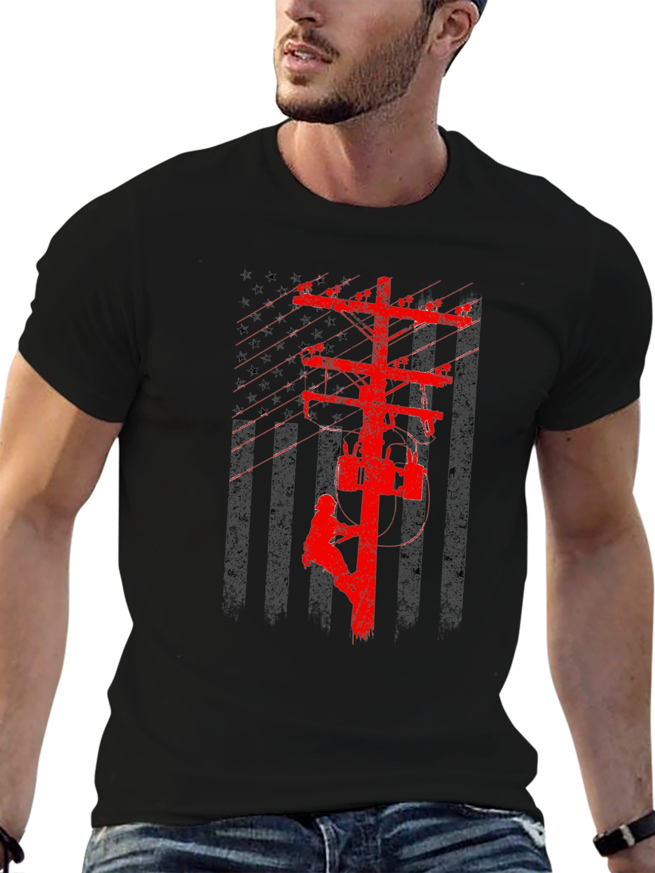 Lineman American Flag T-Shirt
