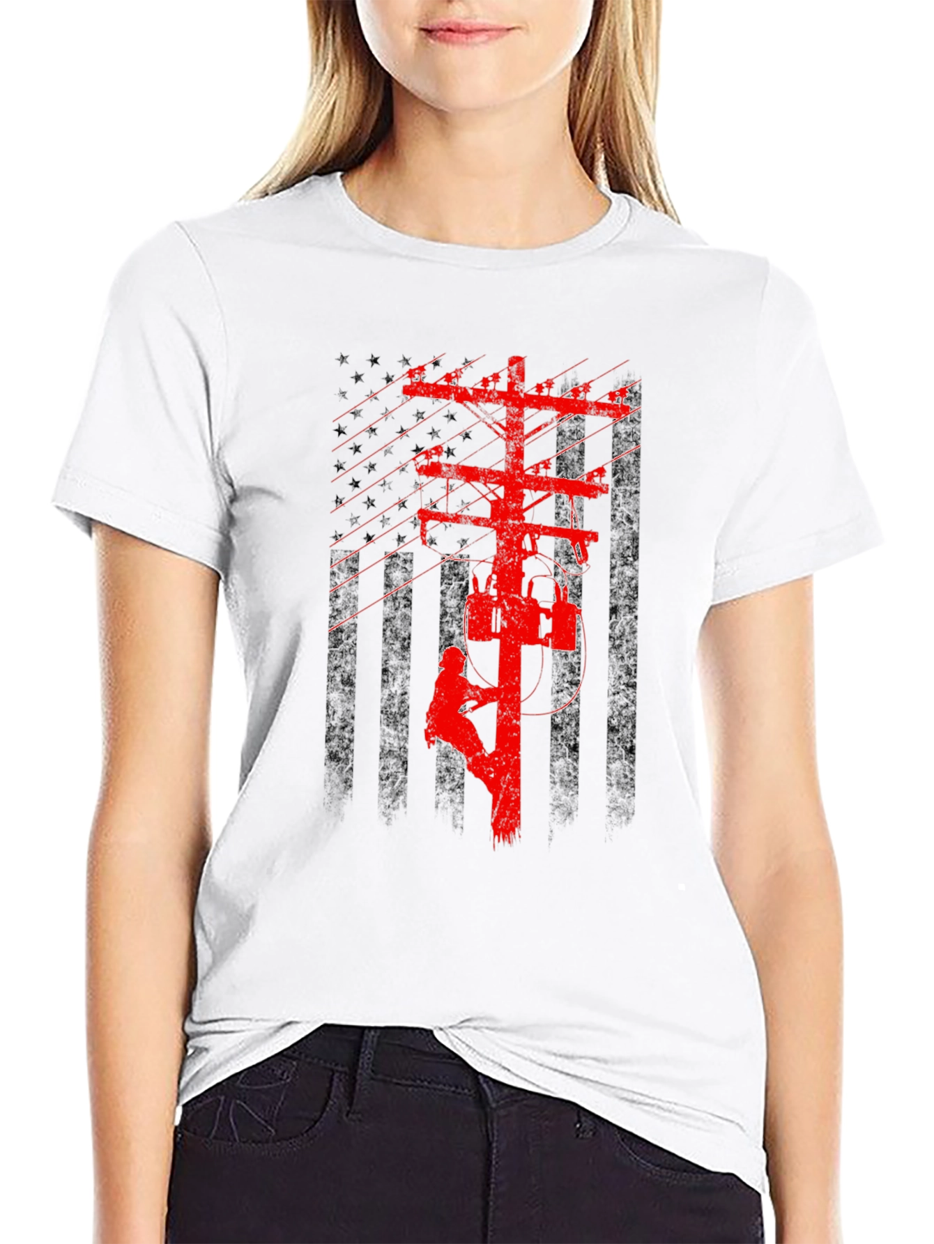 Lineman American Flag T-Shirt
