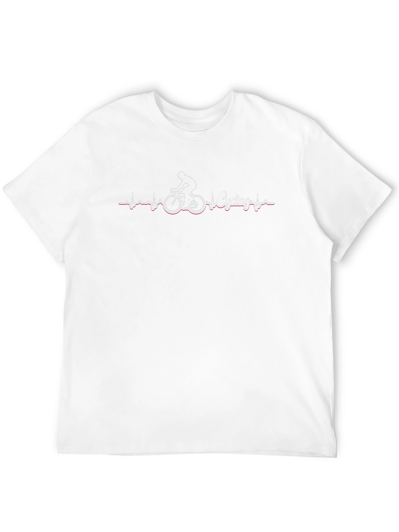 Cycling Heartbeat T-Shirt - Black Crew Neck Tee