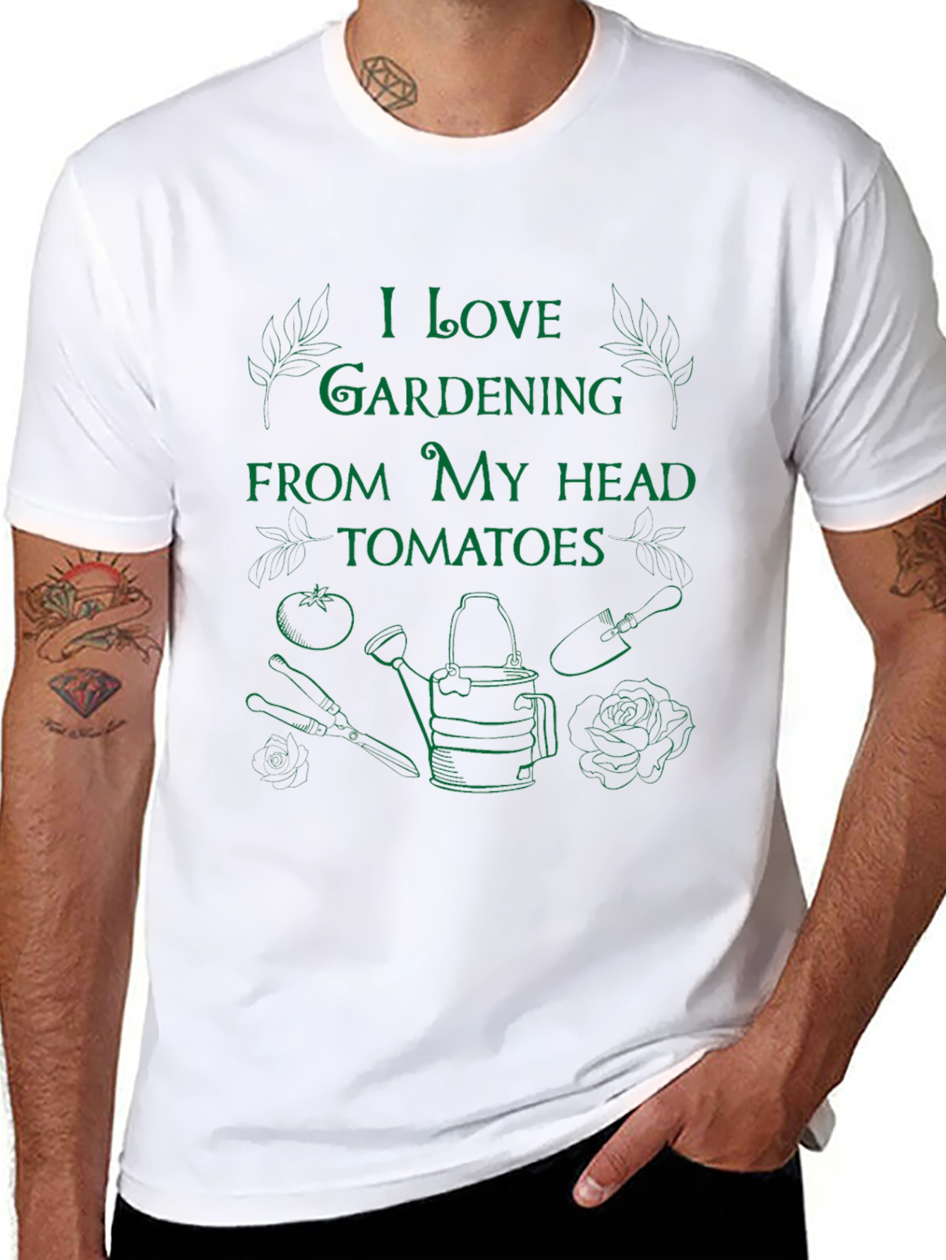 I Love Gardening T-Shirt - Black Graphic Tee