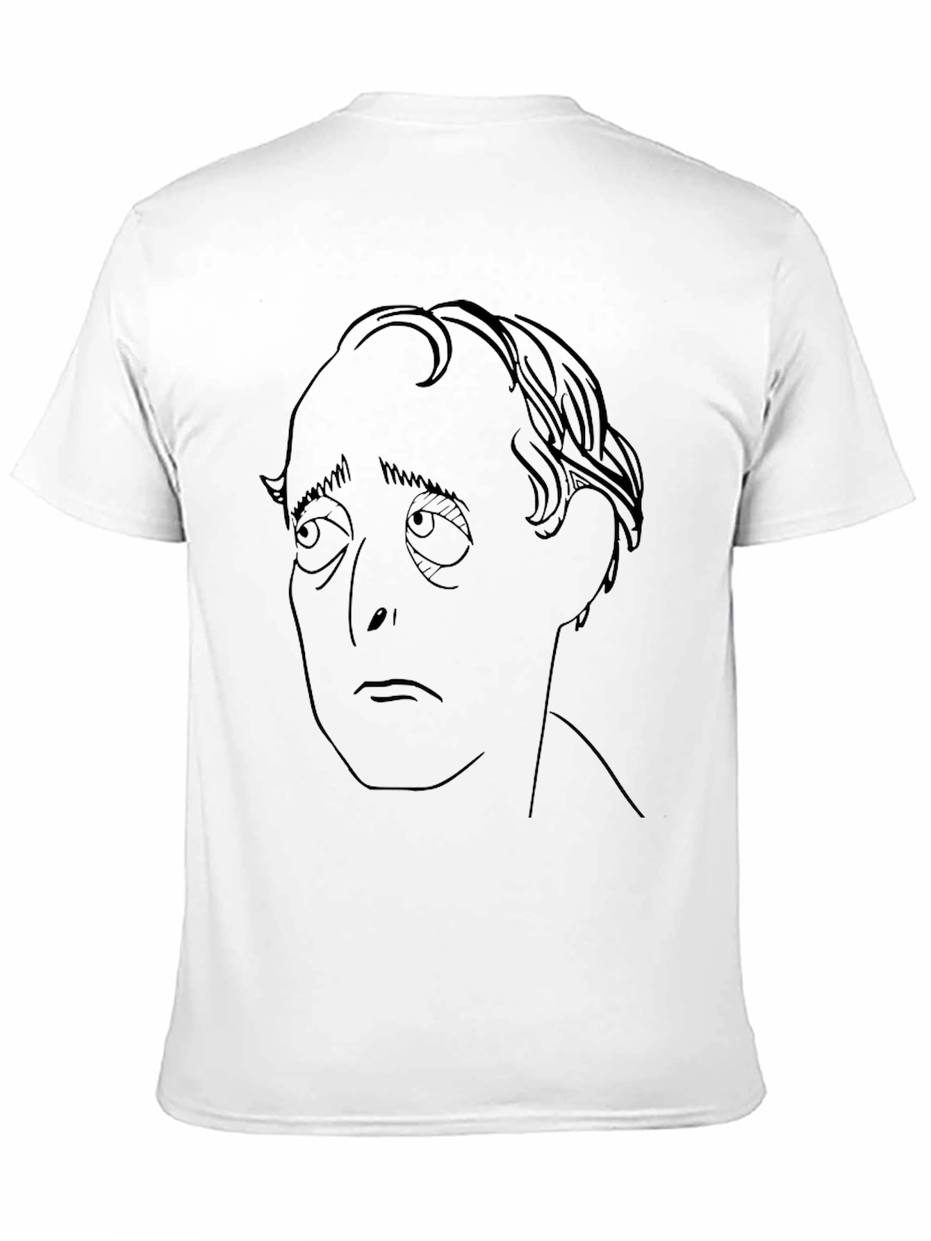Melancholy Line Art Tee - Unisex Black T-Shirt
