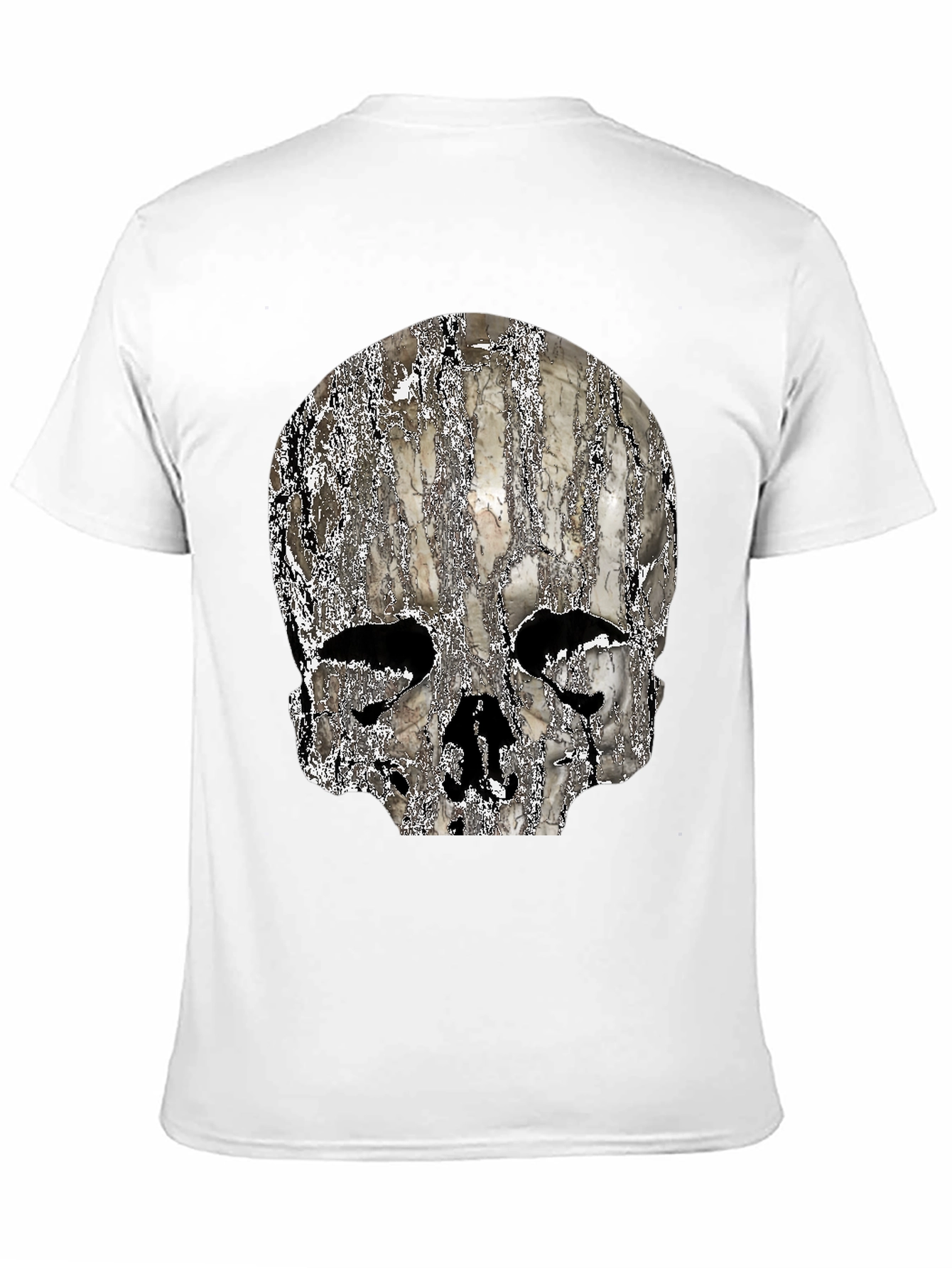 Textured Skull Graphic Black T-Shirt